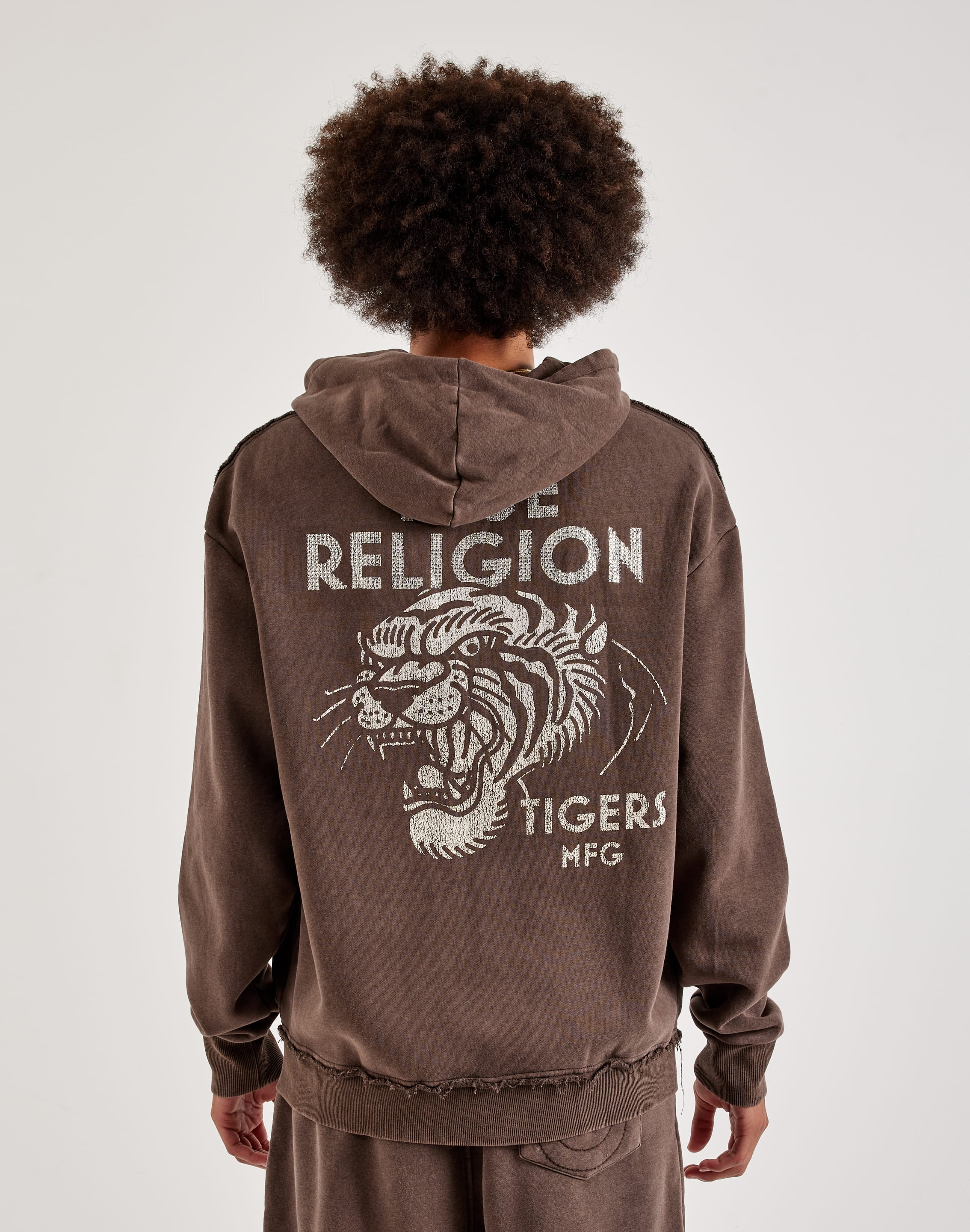 True Religion Men True Religion Crystal Tiger Vintage Zip Fleece Hoodie Brown Med True Religion Men True Religion Crystal Tiger Vintage Zip Fleece Hoodie Brown Med