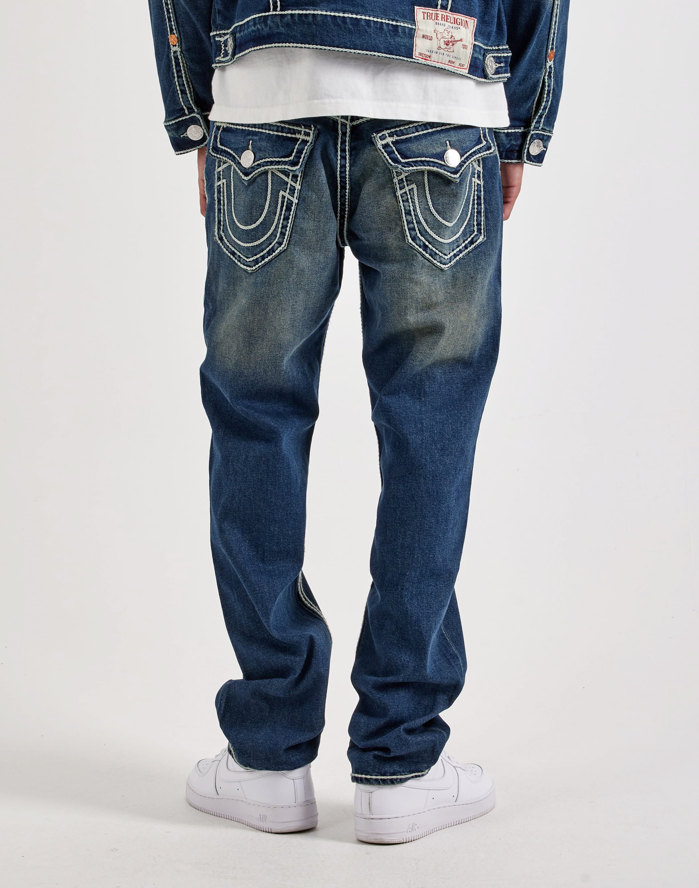Photo of True Religion Ricky Flap Ropestitch Straight Denim Jeans
