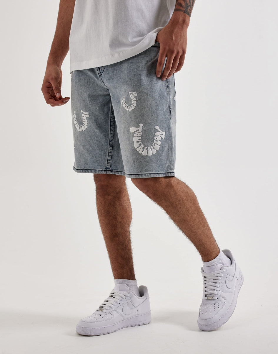 True Religion Bobby Puff Print Logo Denim Shorts – DTLR