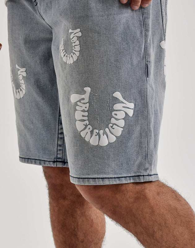 True Religion Bobby Puff Print Logo Denim Shorts – DTLR