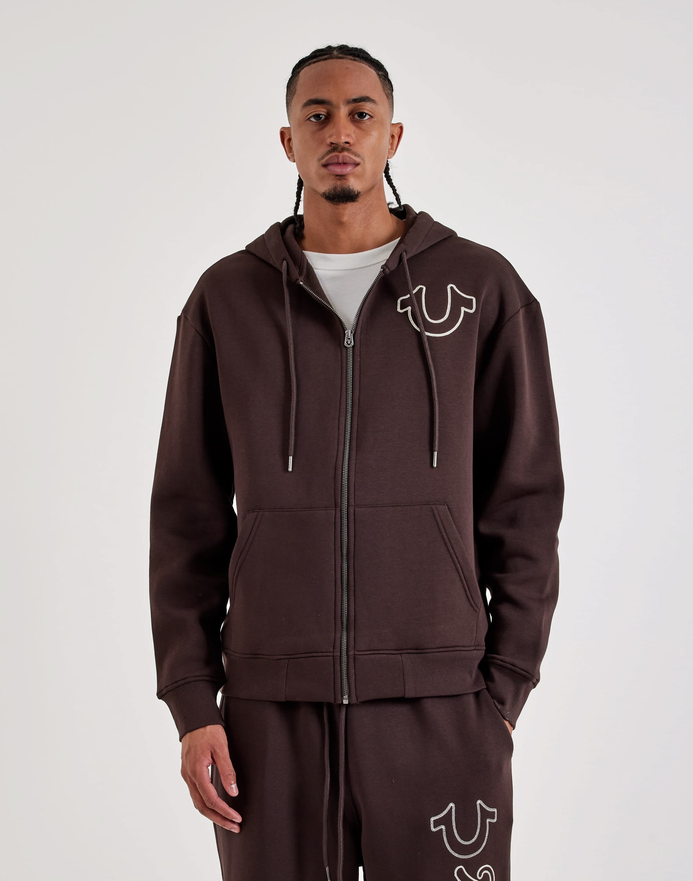 Photo of True Religion Ropestitch Full-Zip Fleece Hoodie
