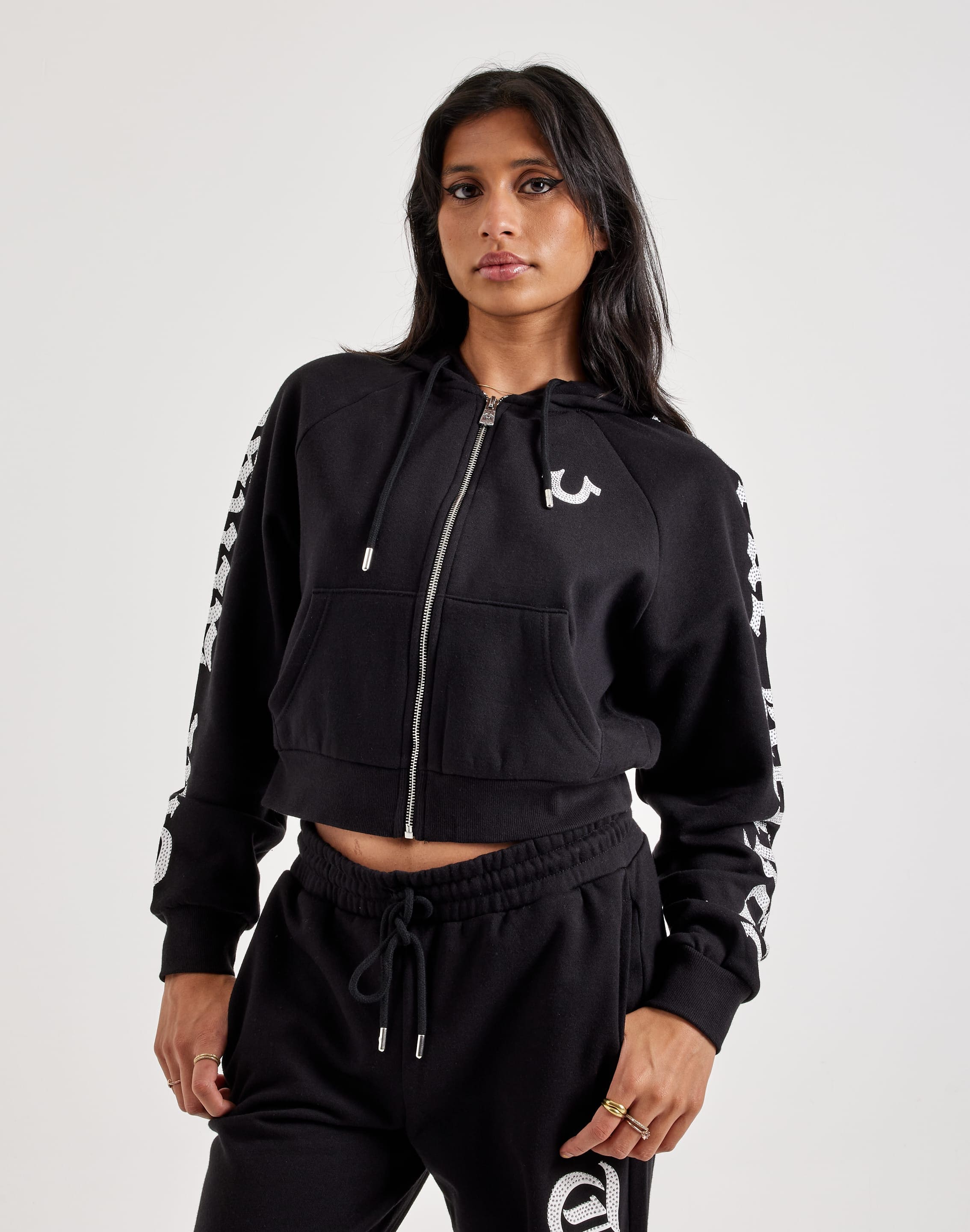 Yourelia♪ True Religion Crystal Full-Zip Fleece Hoodie – DTLR
