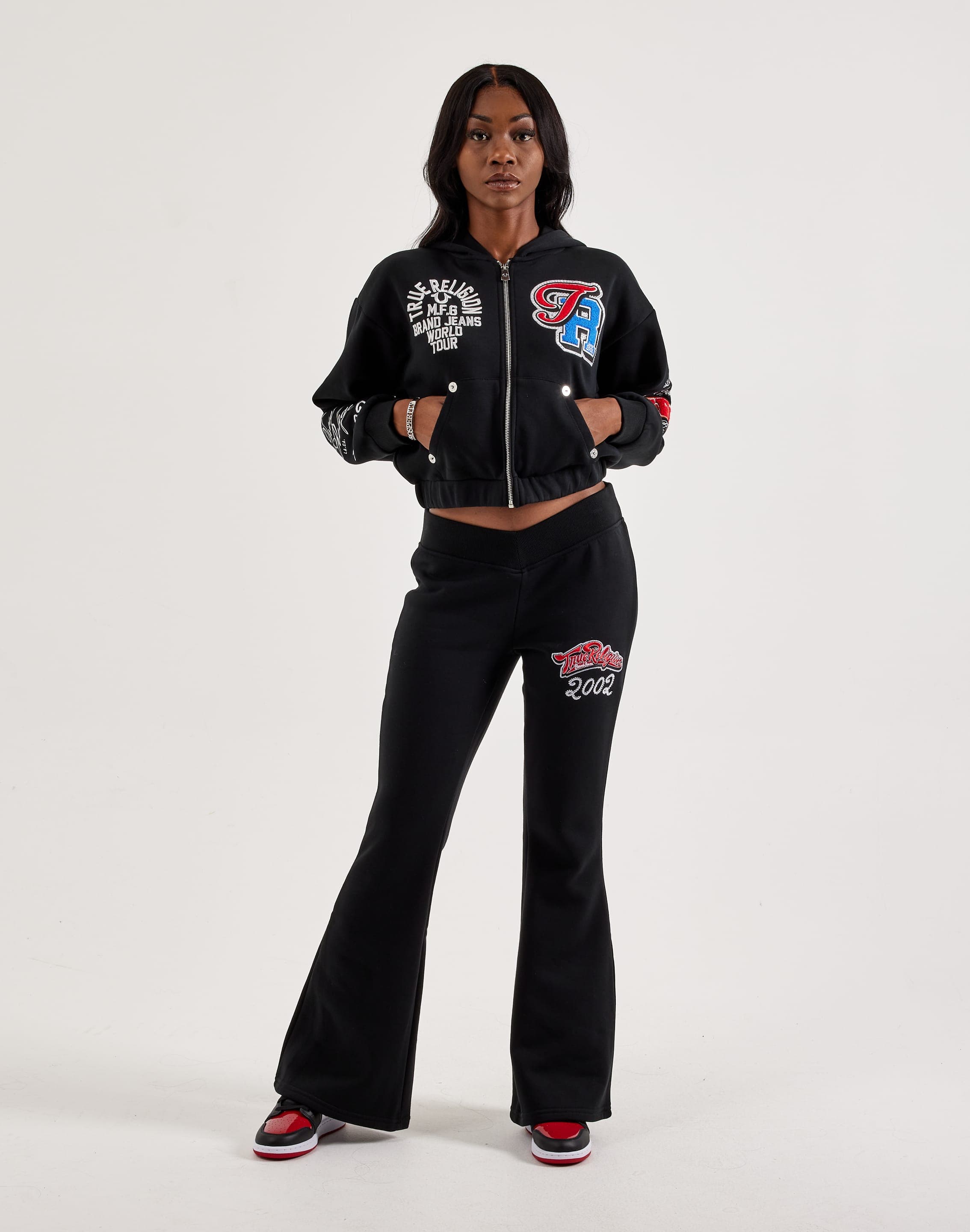 True Religion Crystal Patched Full-Zip Fleece Hoodie – DTLR