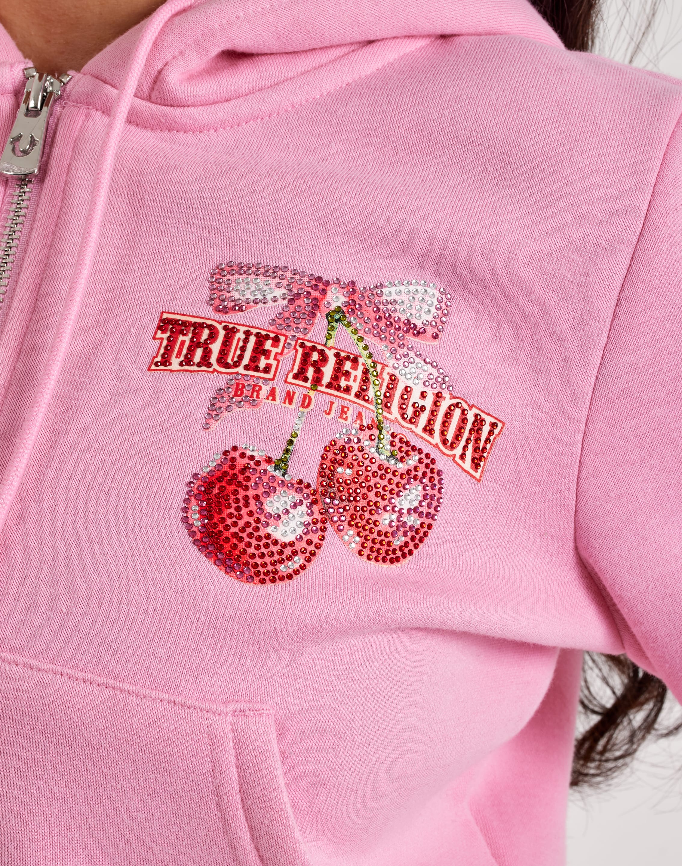True Religion Cherry Shrunken Full-Zip Fleece Hoodie – DTLR