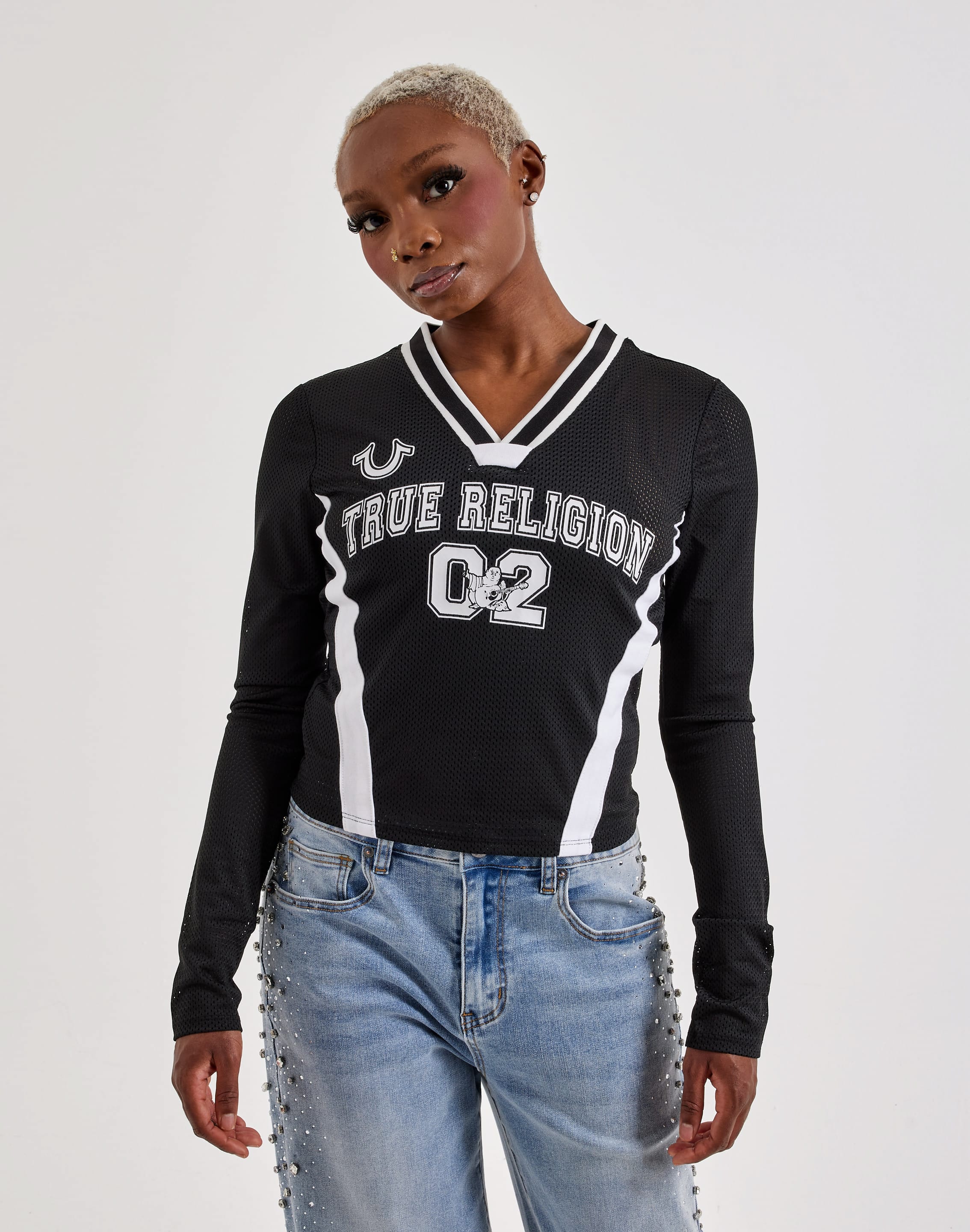 Photo of True Religion Mesh Sporty Long-Sleeve Top