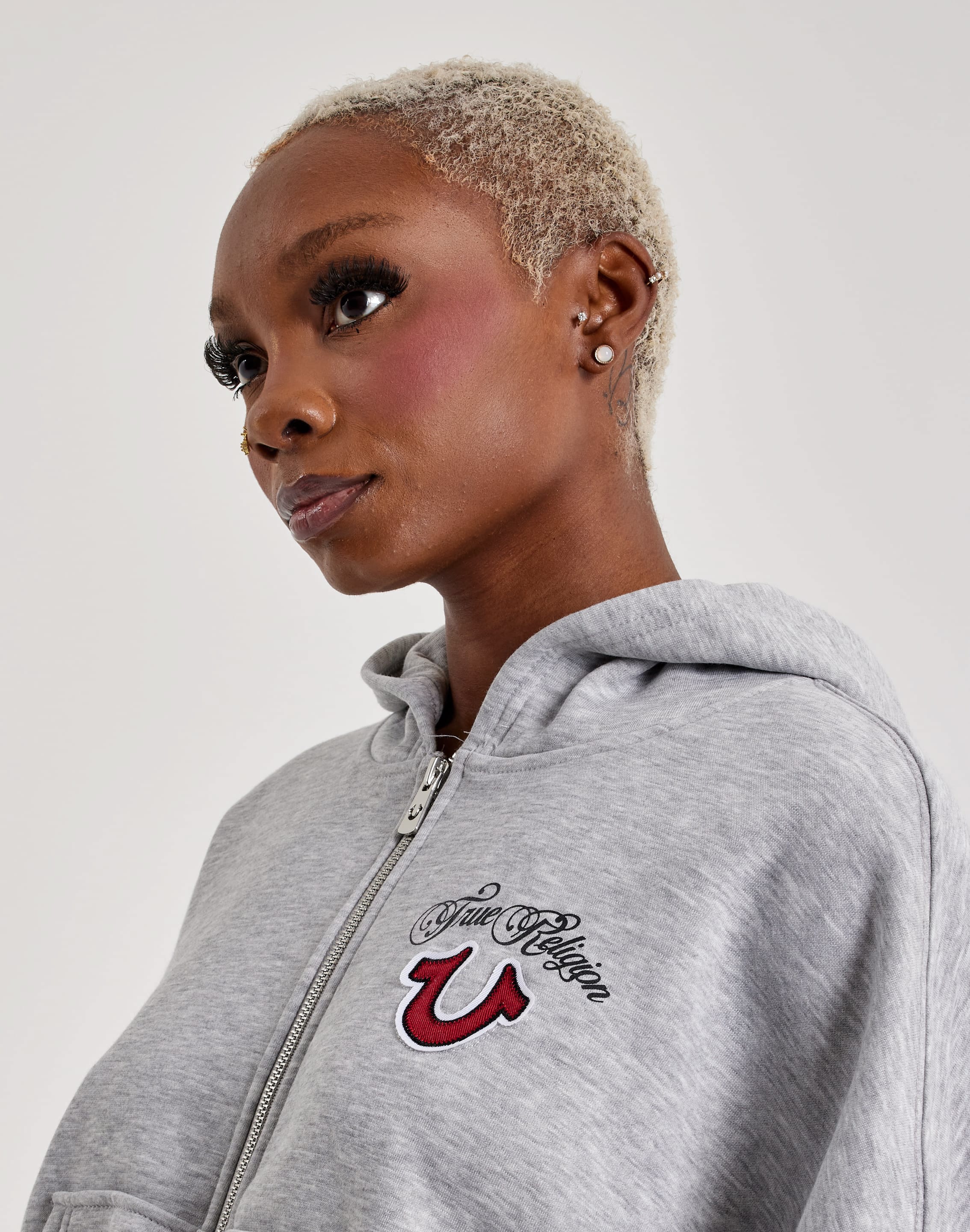 Photo of True Religion Applique Full-Zip Fleece Hoodie