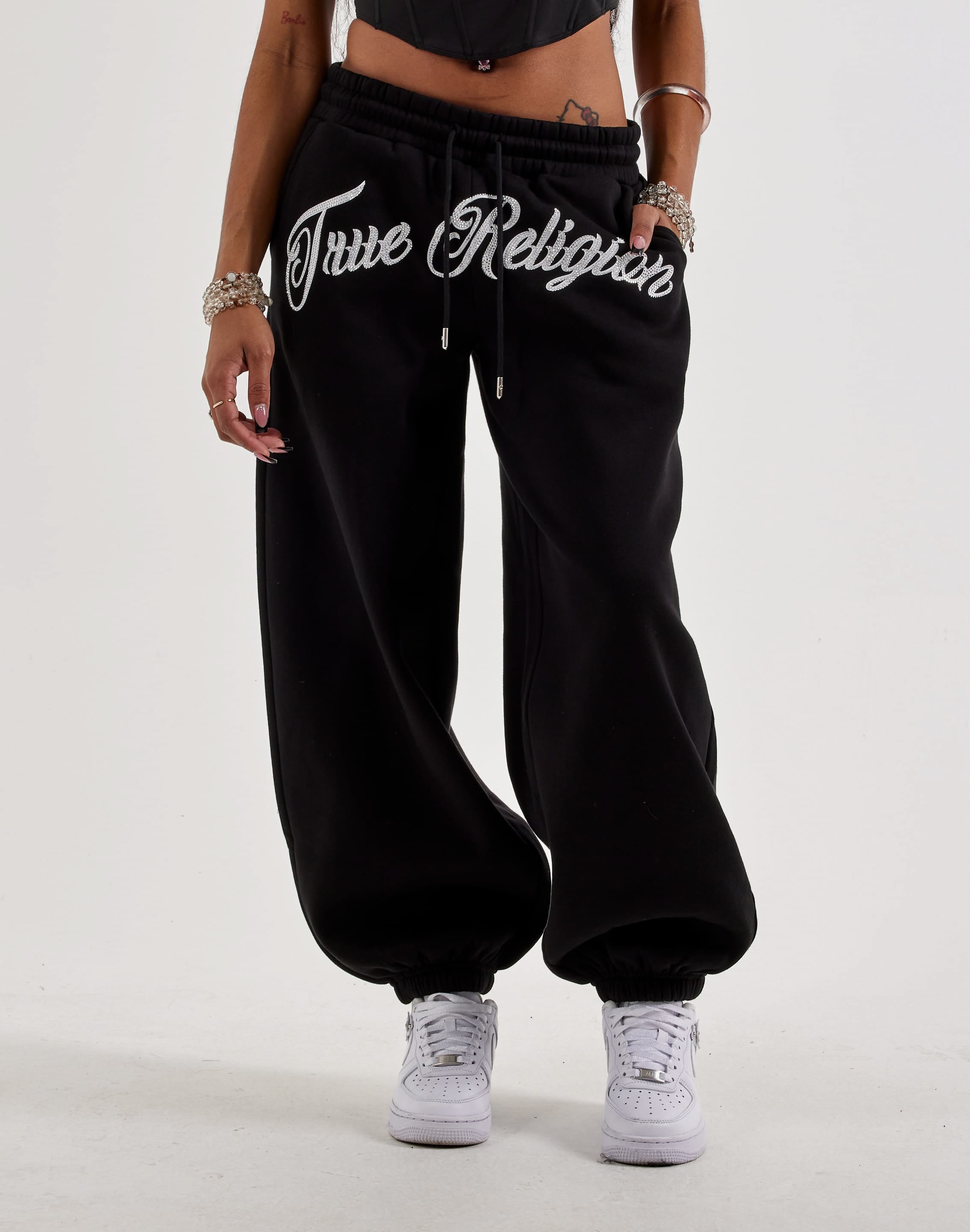 True Religion Crystal Logo Fleece Joggers, image 1 of 4