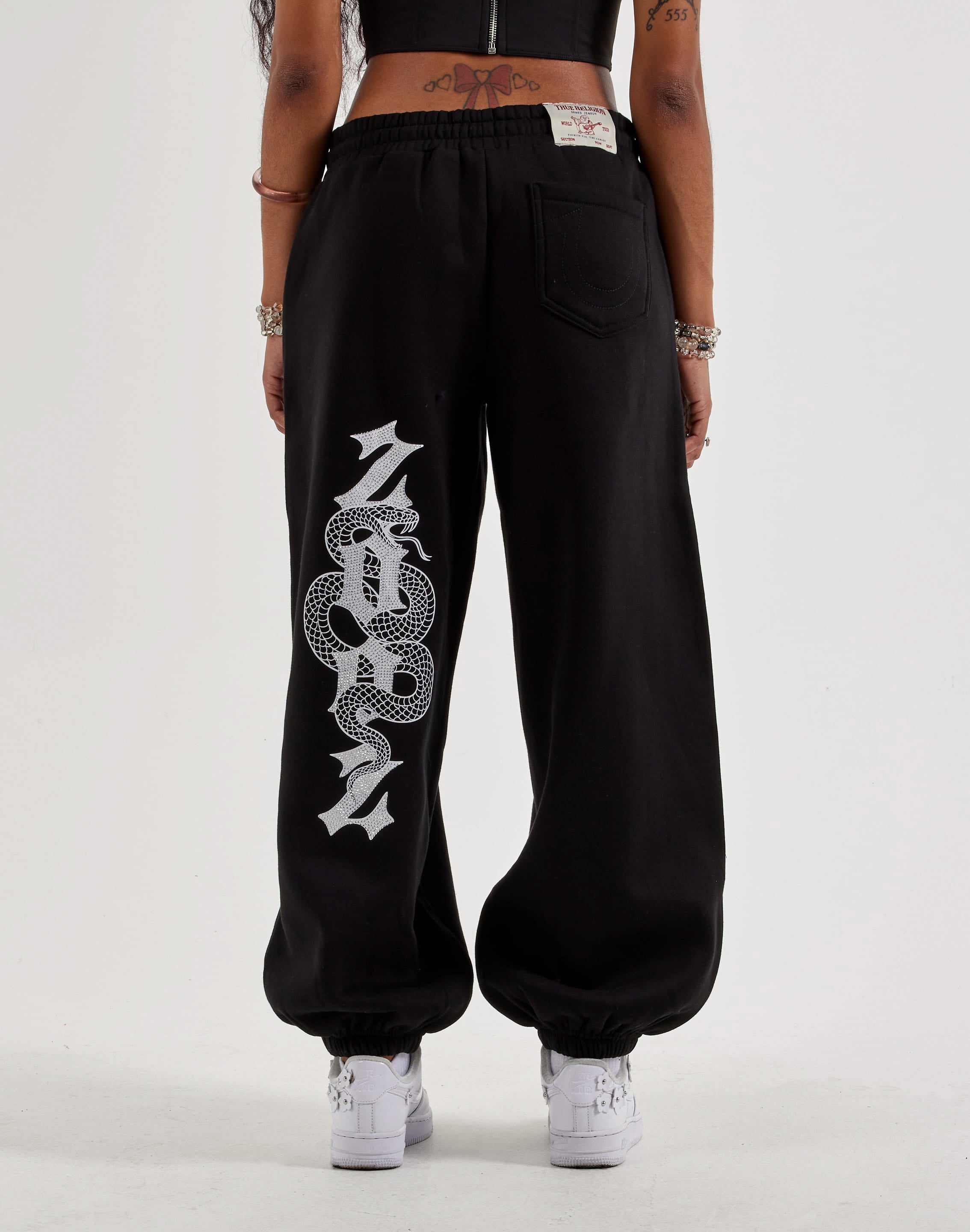 True Religion Crystal Logo Fleece Joggers, image 2 of 4