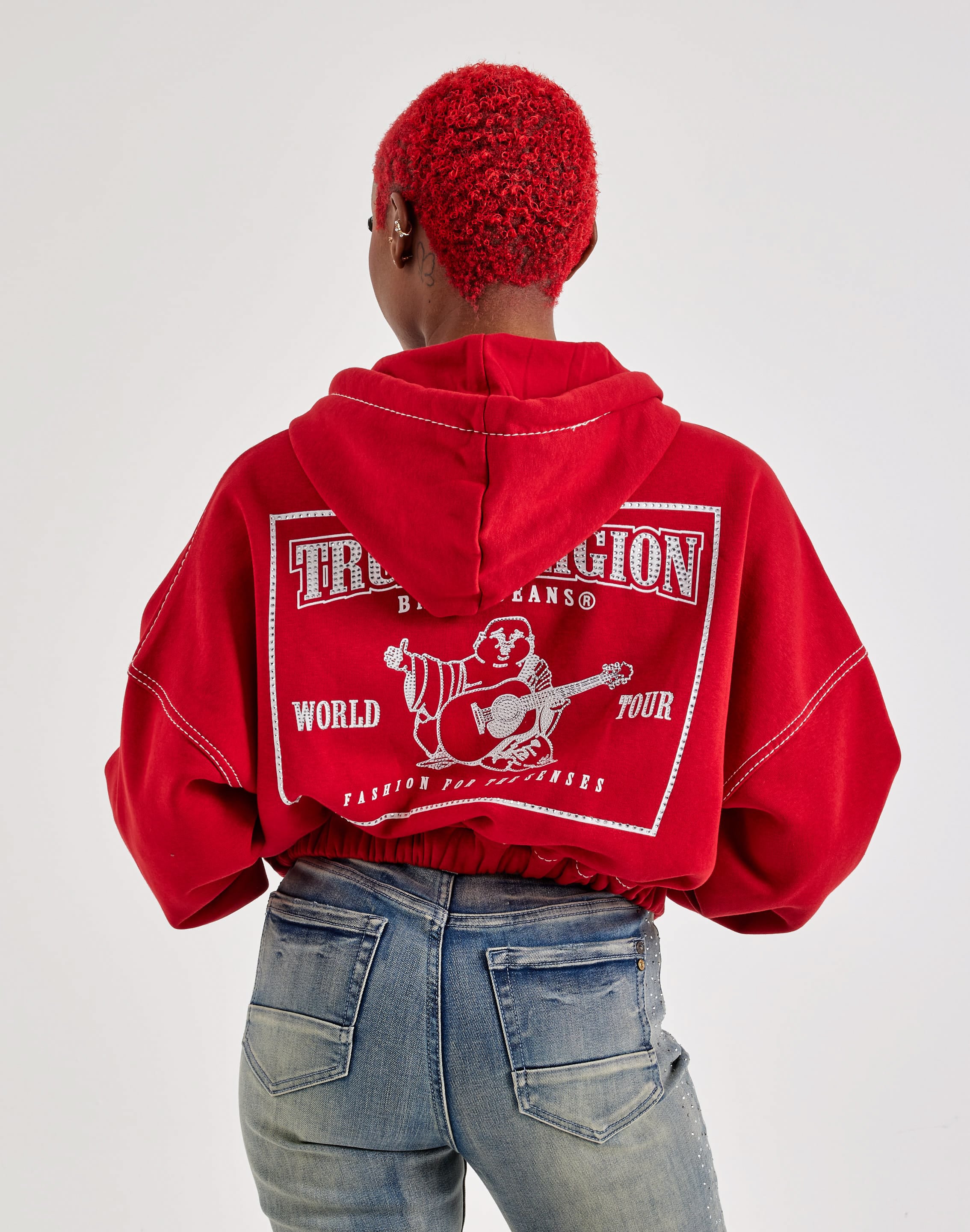 Photo of True Religion Big T Crystal Girlfriend Full-Zip Fleece Hoodie