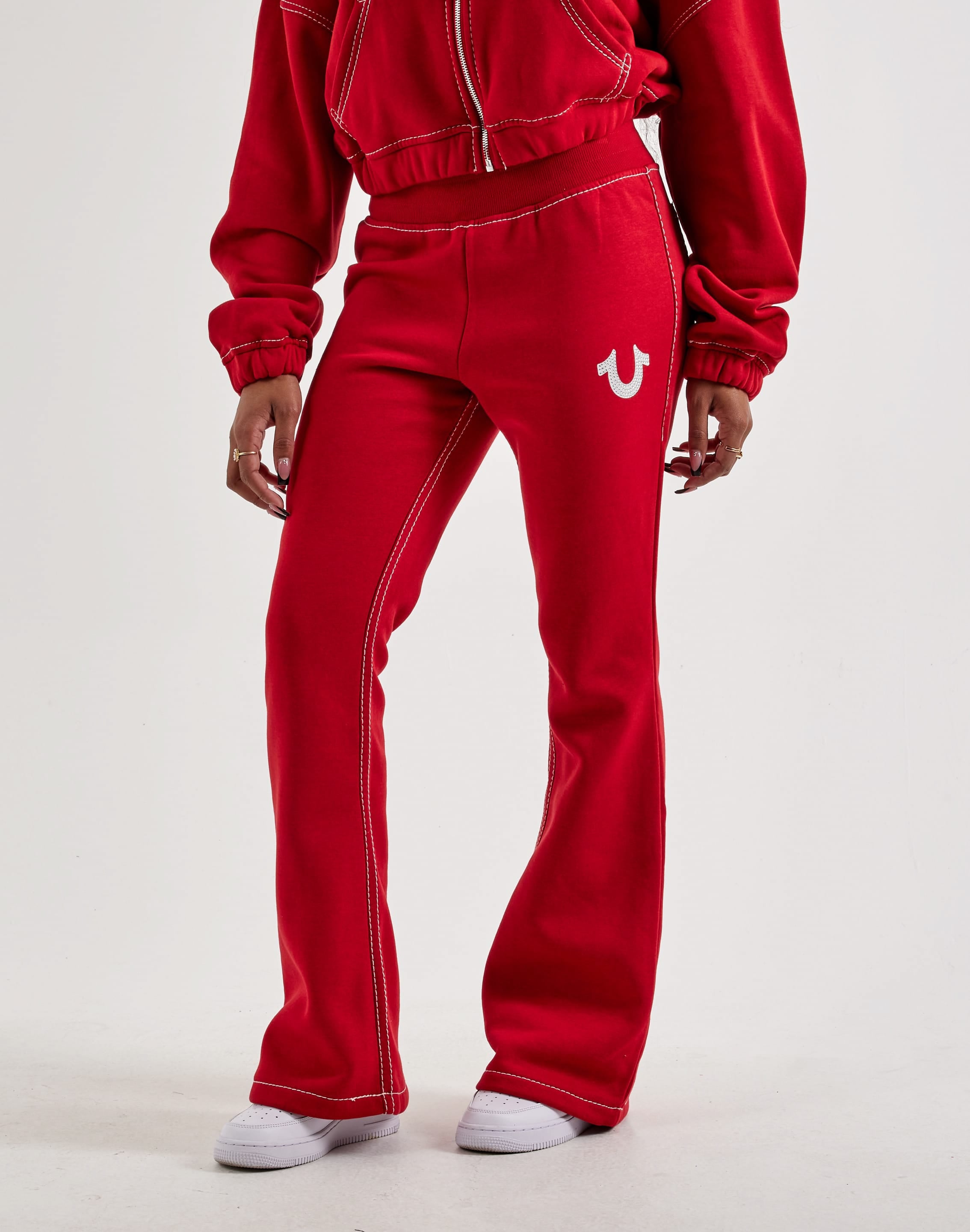 True Religion Big T Crystal Logo Bootcut Sweatpants, image 1 of 4