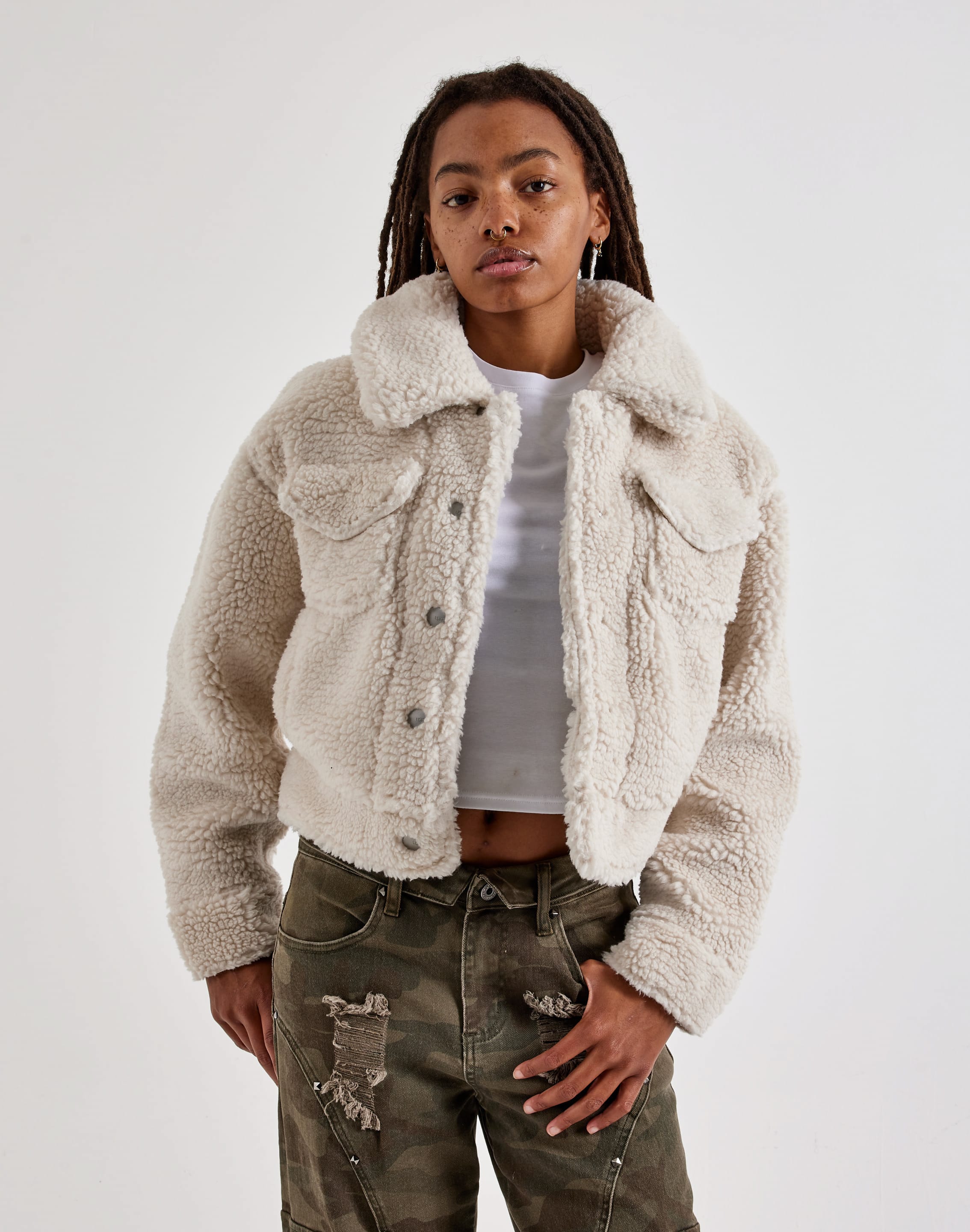 UGG Frankie Fleece Short Trucker Jacket, image 1 of 4