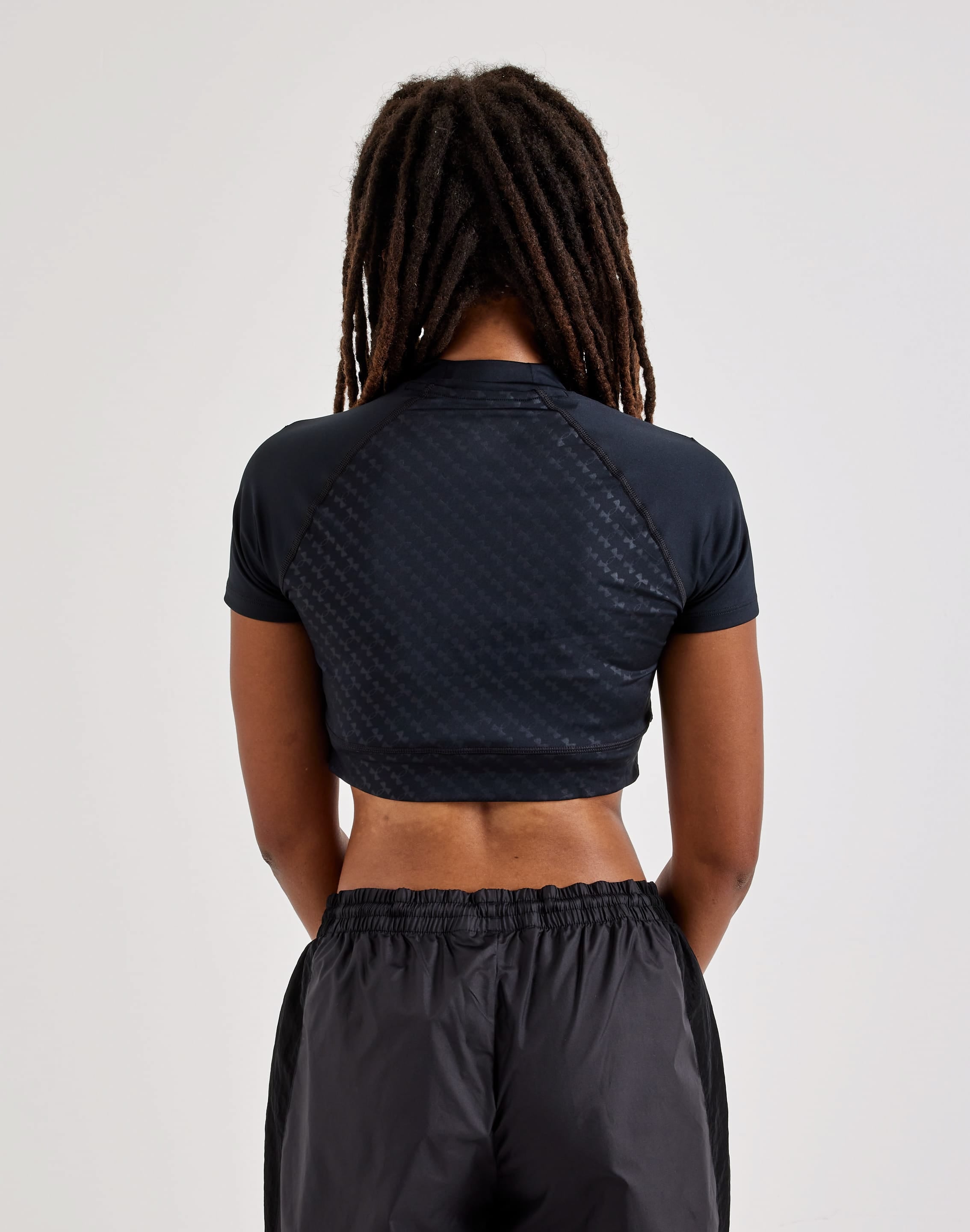 Photo of Under Armour Emboss Crop Mock Short-Sleeve Top