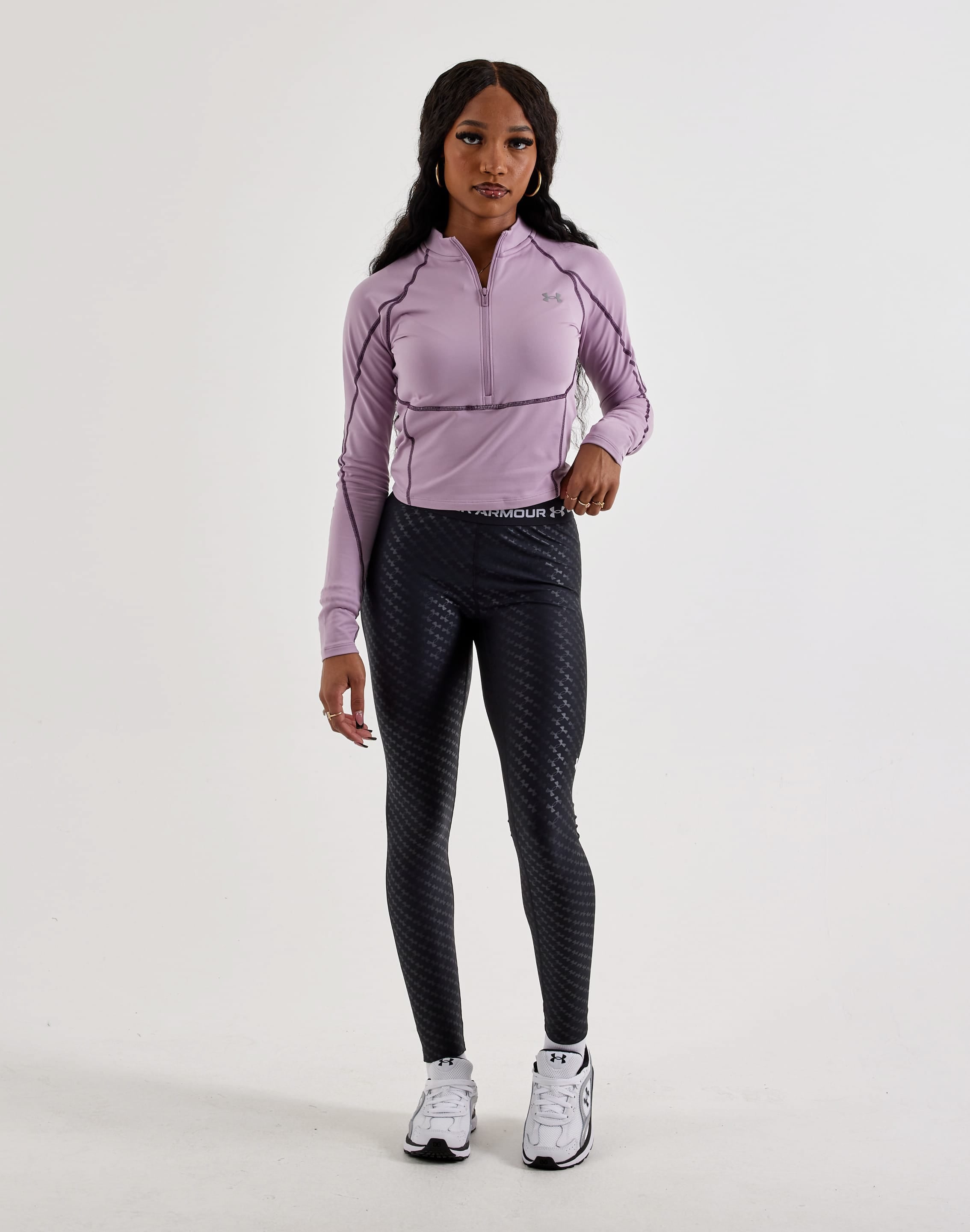 Under Armour HeatGear Embossed Logo Leggings, image 4 of 4