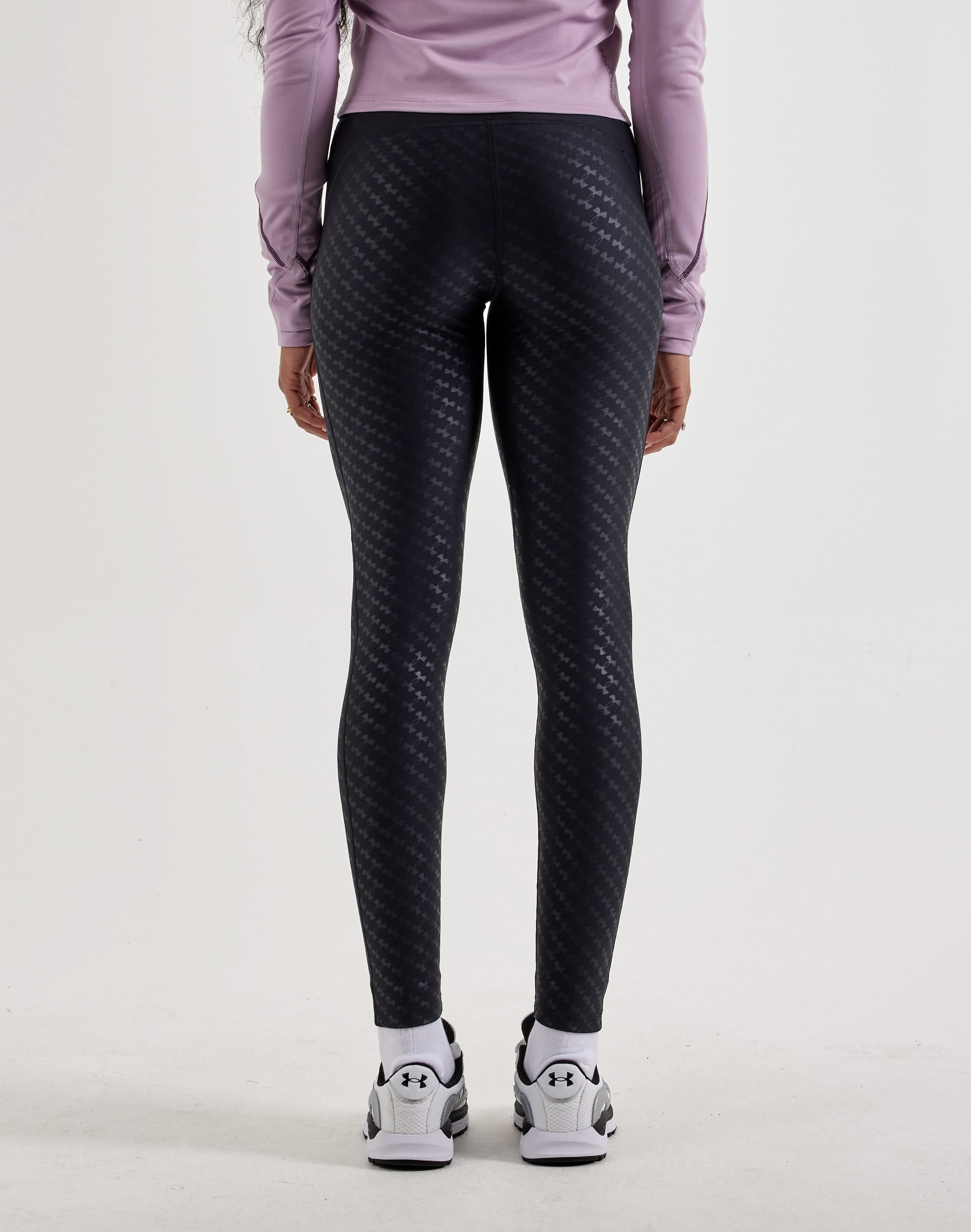 Under Armour HeatGear Embossed Logo Leggings, image 3 of 4