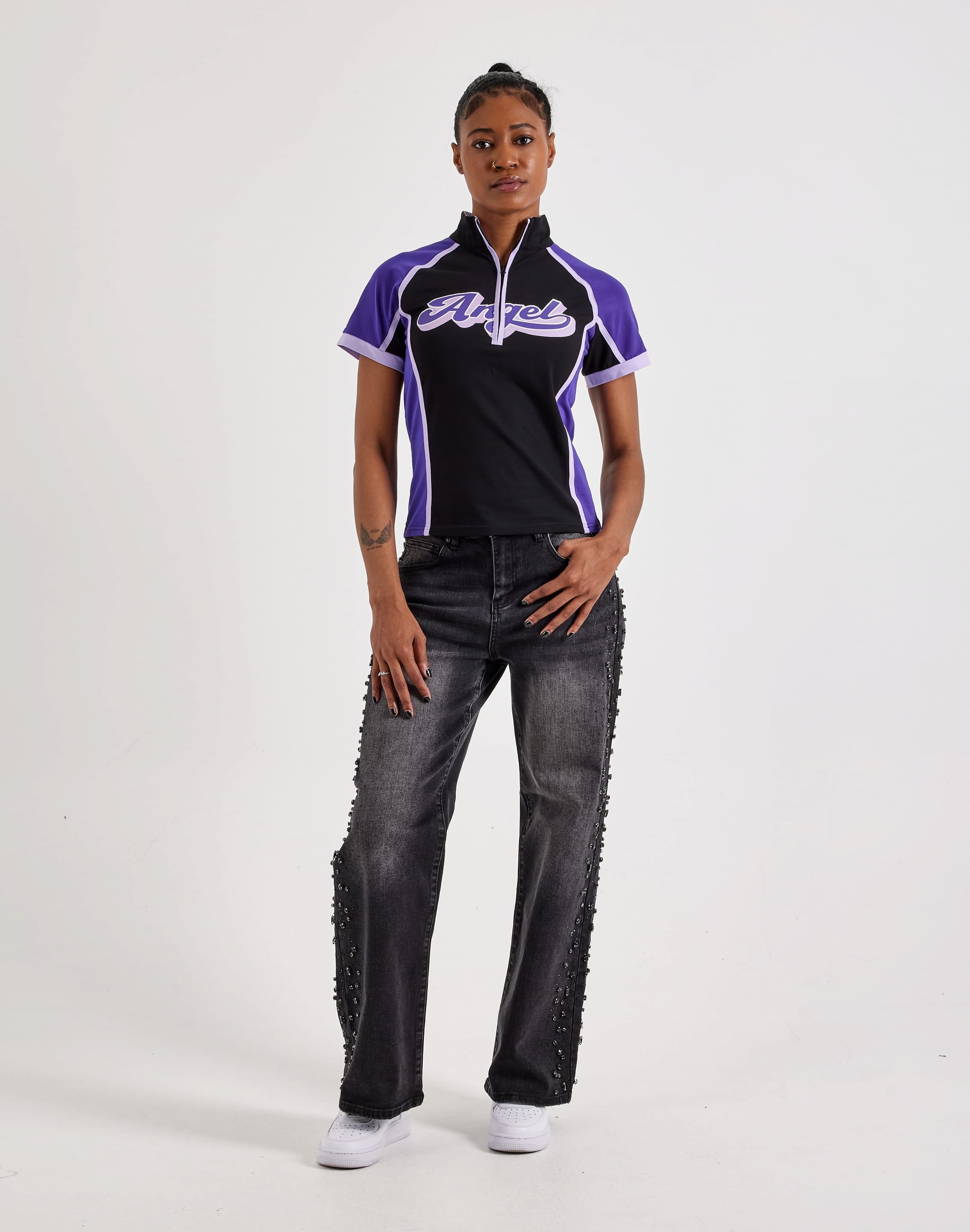 Photo of Urban Nation Angel Fitted Quarter-Zip Tee