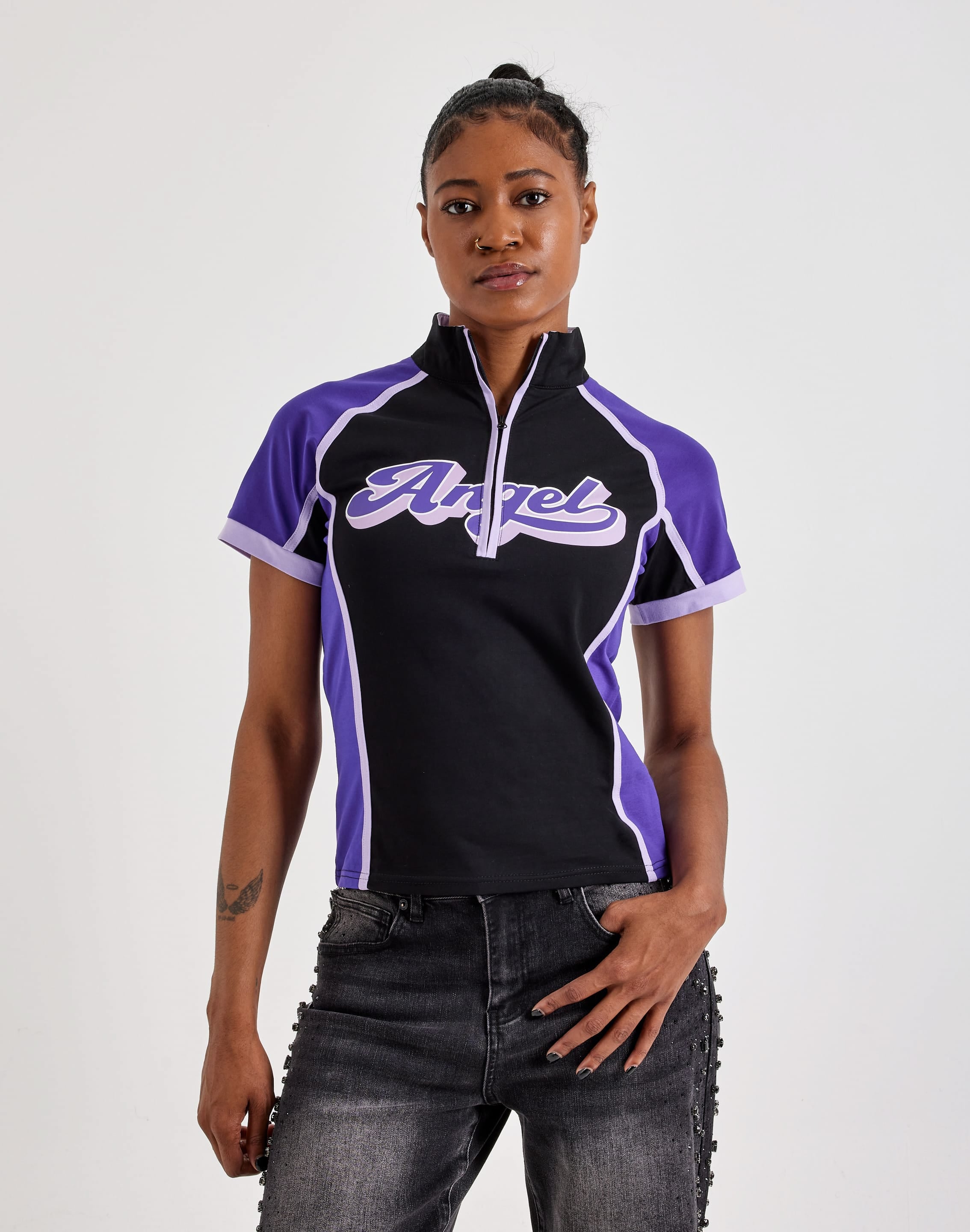 Photo of Urban Nation Angel Fitted Quarter-Zip Tee