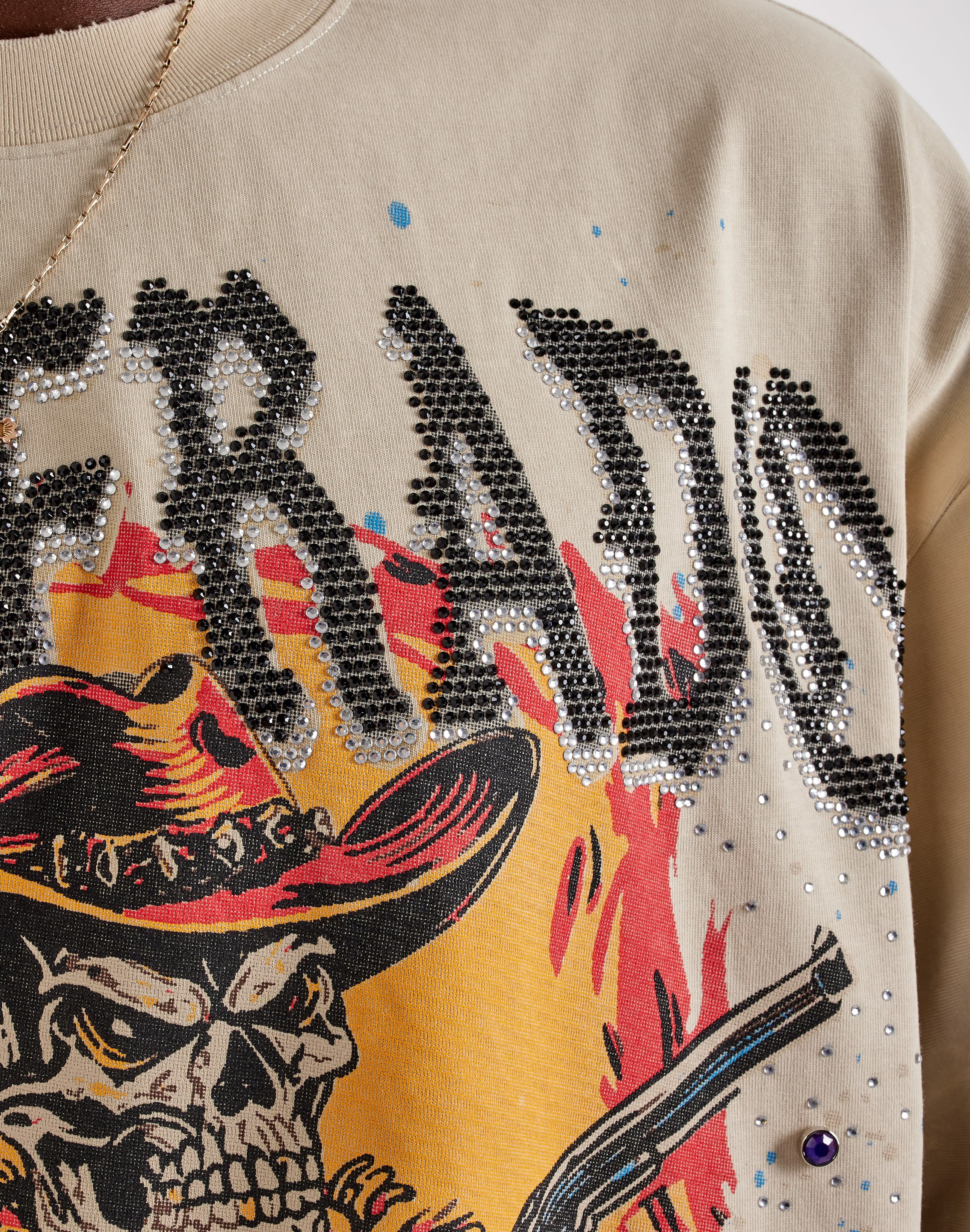 Photo of Verselli Desperado Rhinestone Graphic T-Shirt