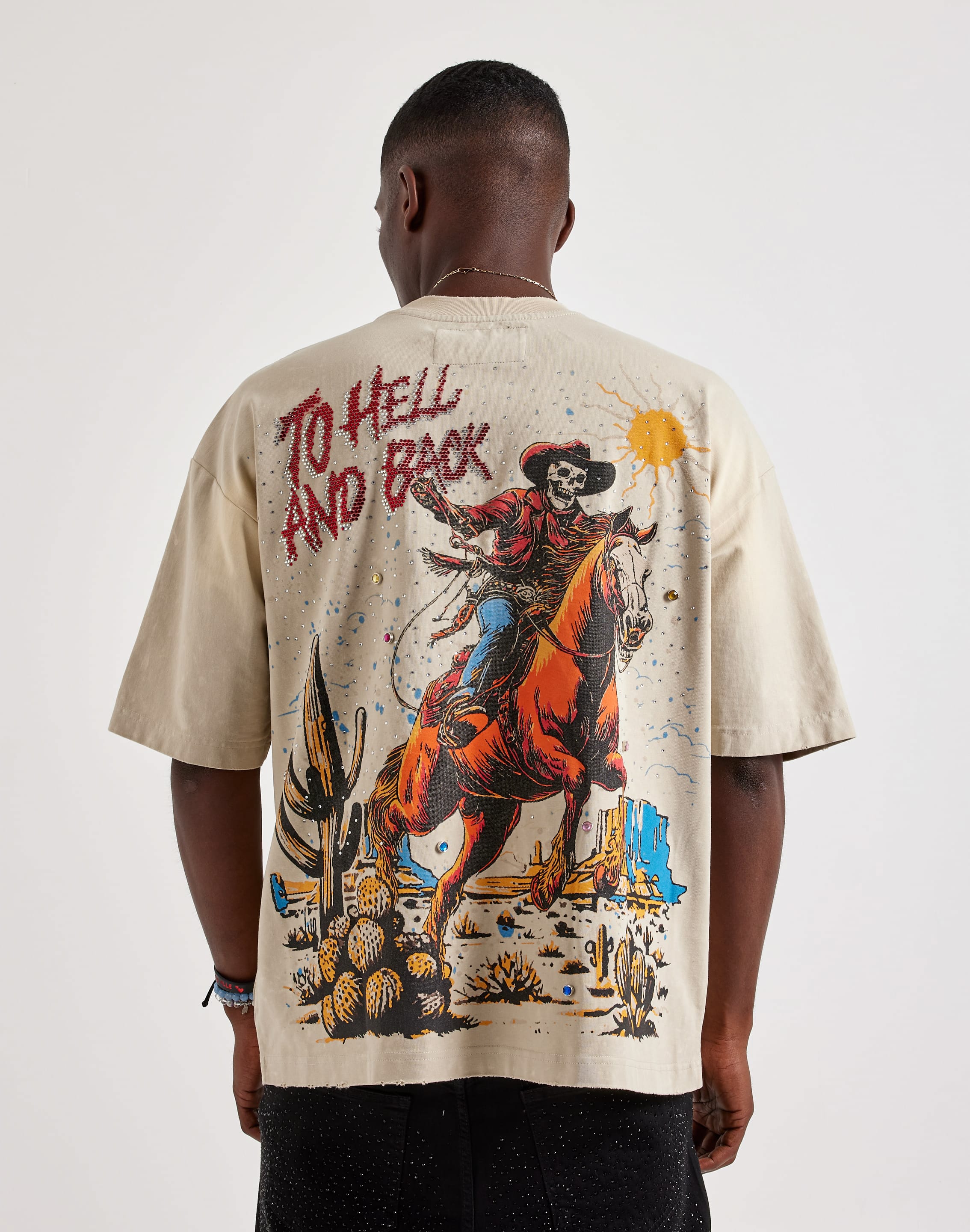 Photo of Verselli Desperado Rhinestone Graphic T-Shirt