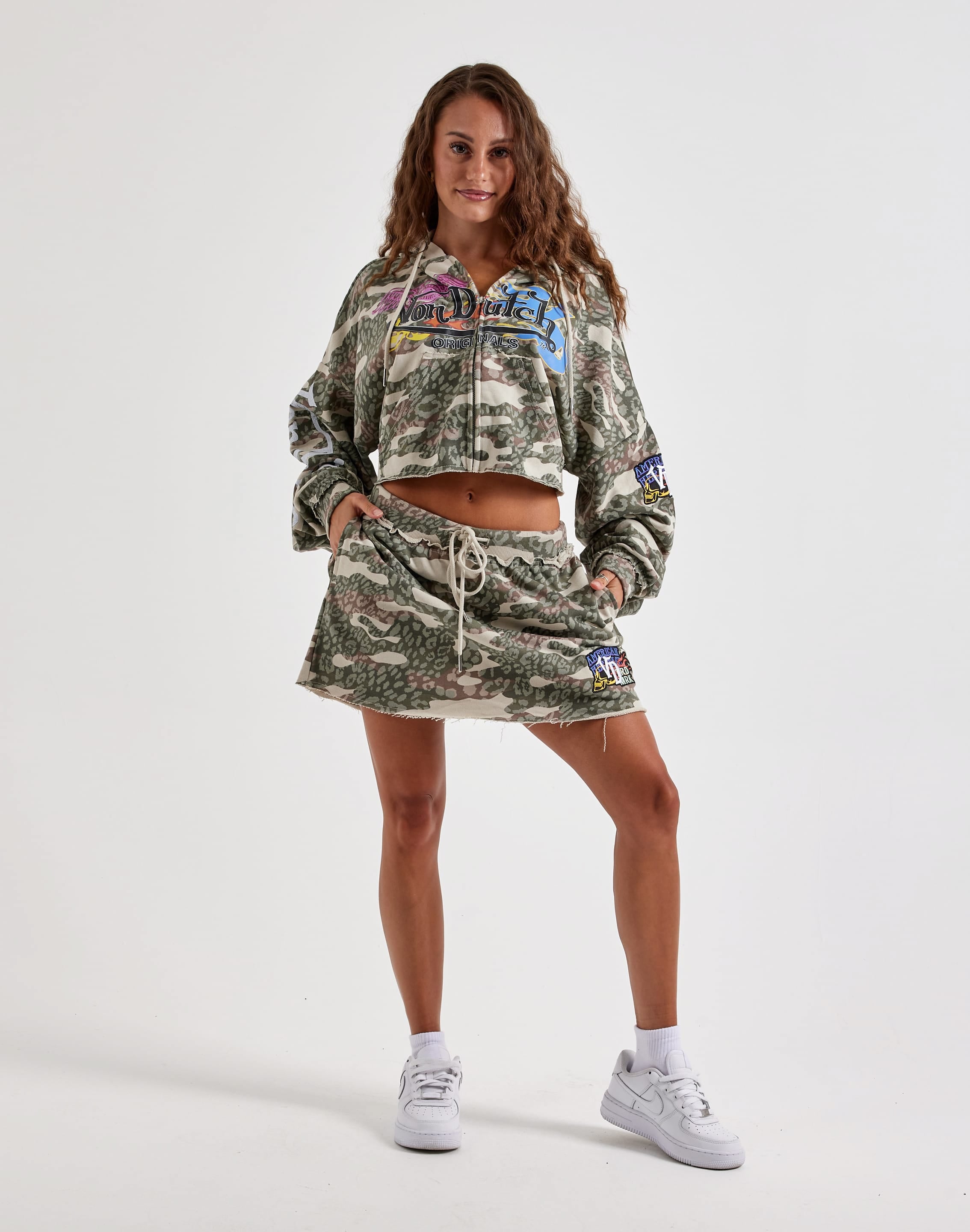 Photo of Von Dutch Cropped Full-Zip Fleece Hoodie