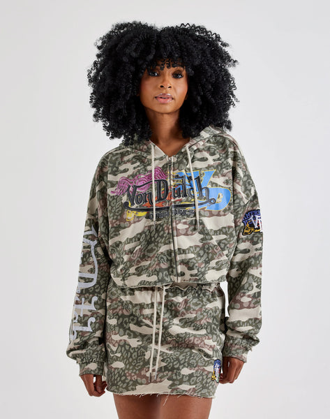Von Dutch Cropped Full-Zip Fleece Hoodie – DTLR
