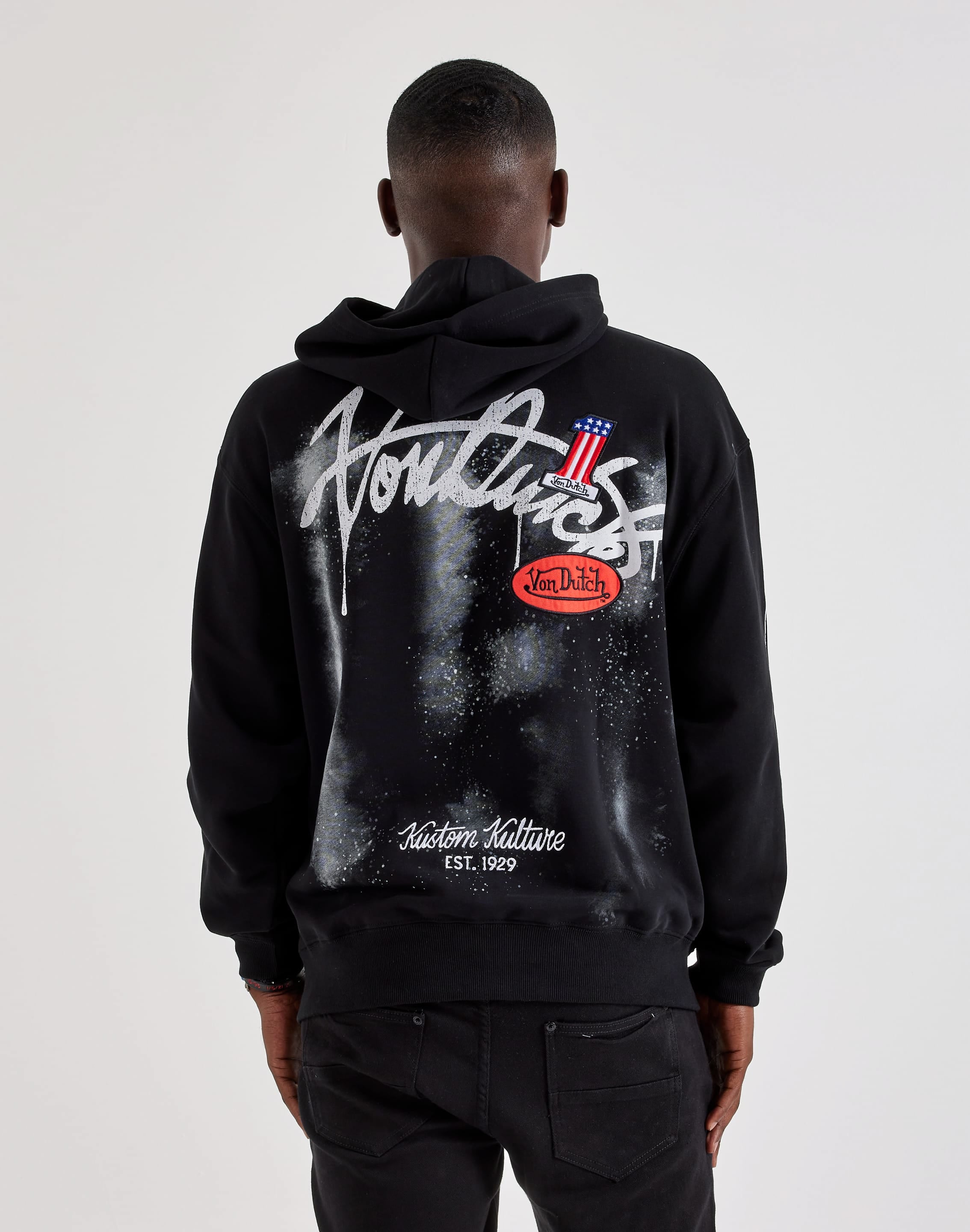 Photo of Von Dutch Collage Washed Full-Zip Fleece Hoodie