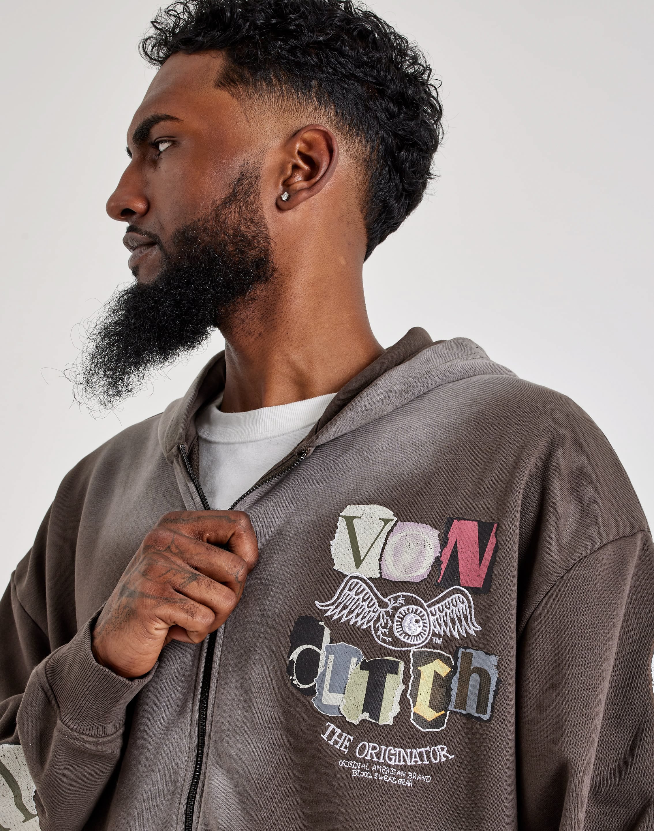 Photo of Von Dutch The Originator Washed Full-Zip Fleece Hoodie