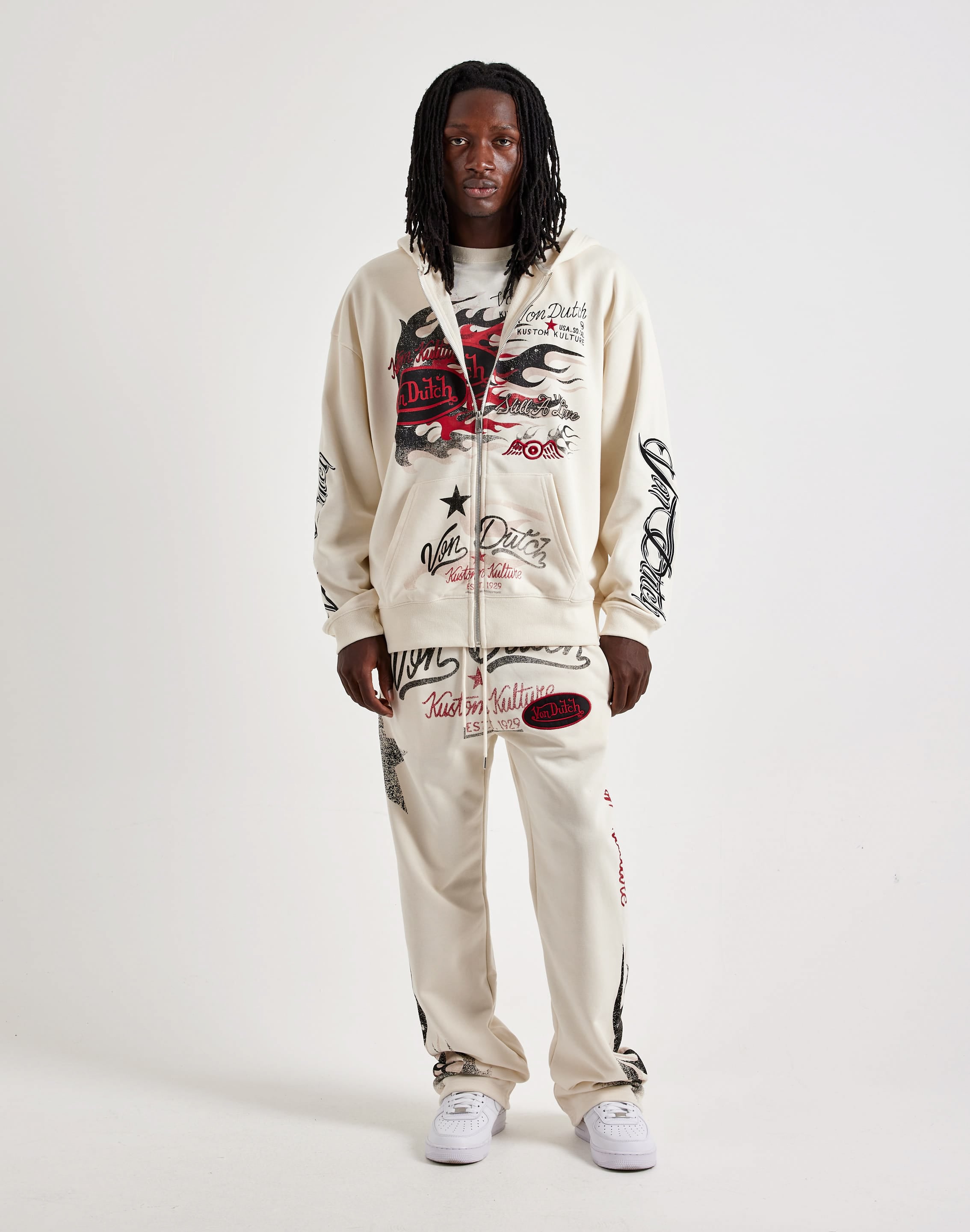 Photo of Von Dutch Flame Collage Full-Zip Fleece Hoodie