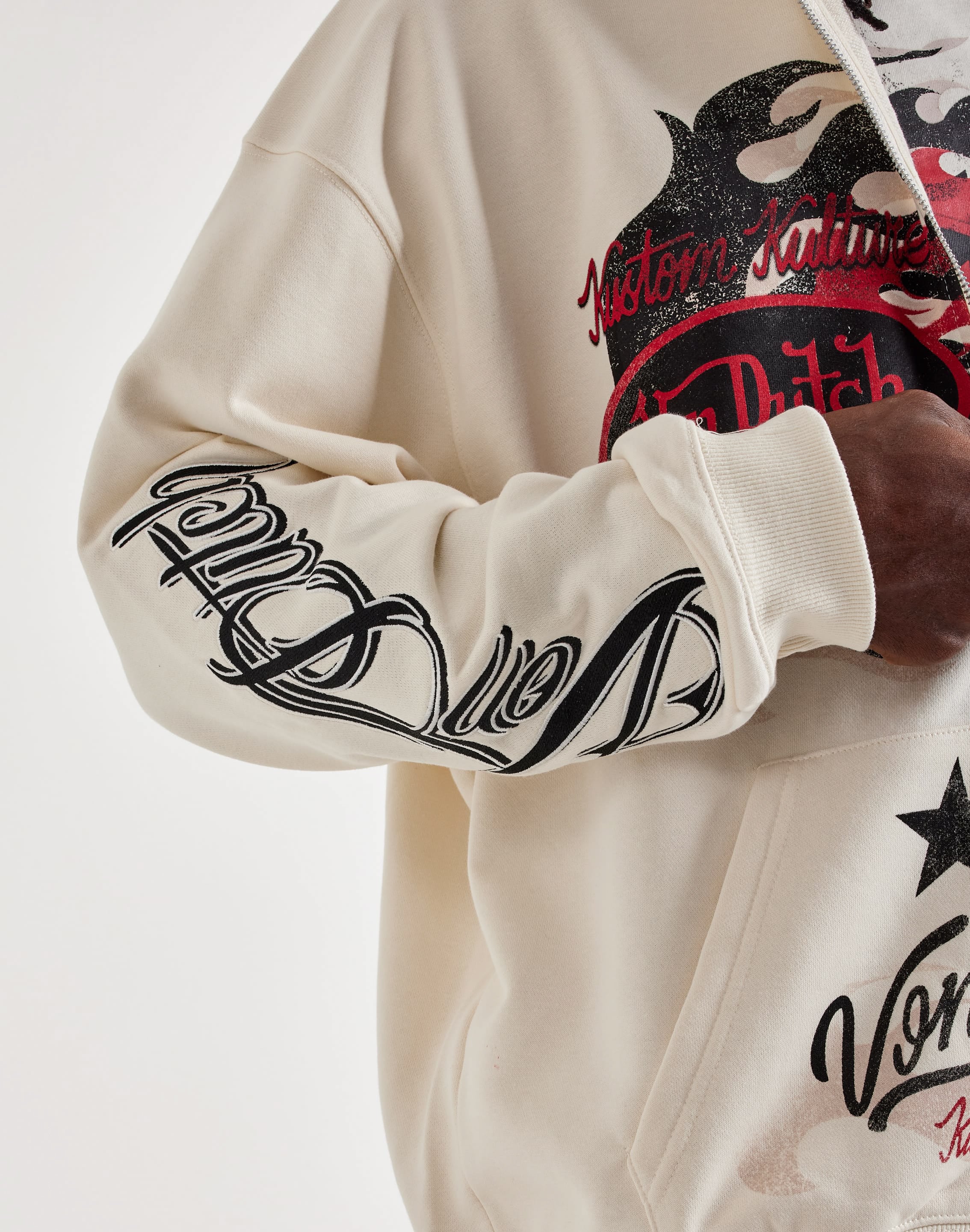 Photo of Von Dutch Flame Collage Full-Zip Fleece Hoodie