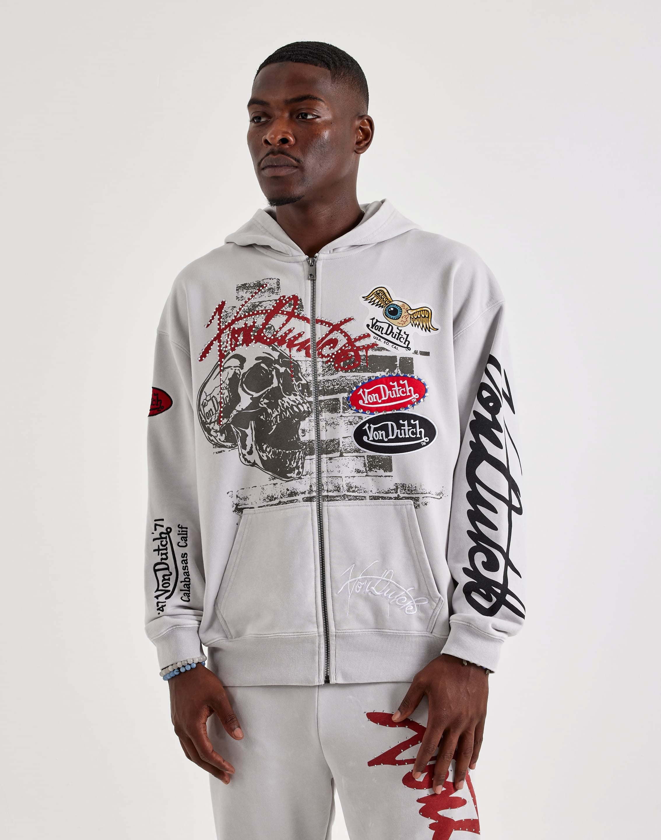 Photo of Von Dutch Skeleton Rider Full-Zip Fleece Hoodie