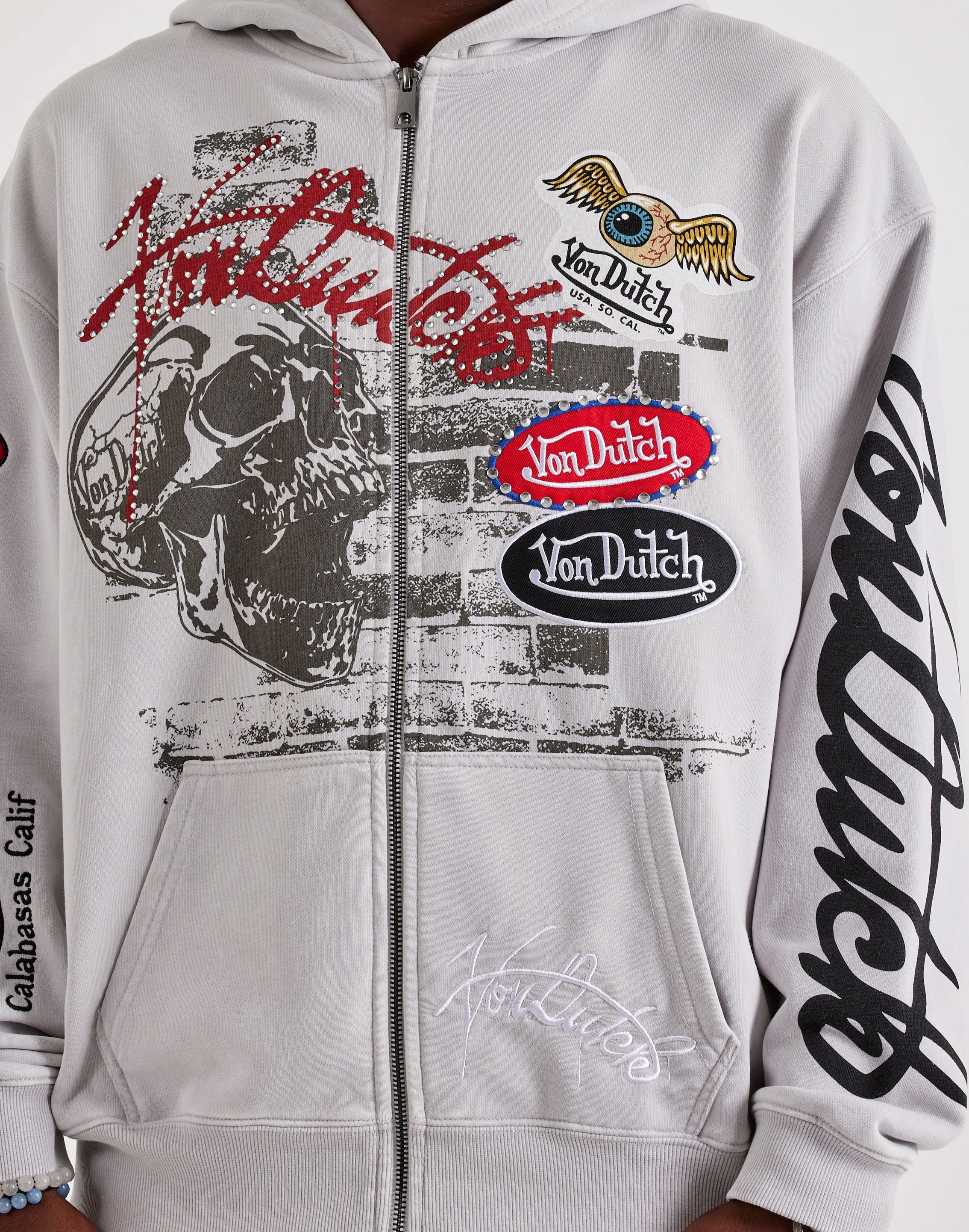 Photo of Von Dutch Skeleton Rider Full-Zip Fleece Hoodie