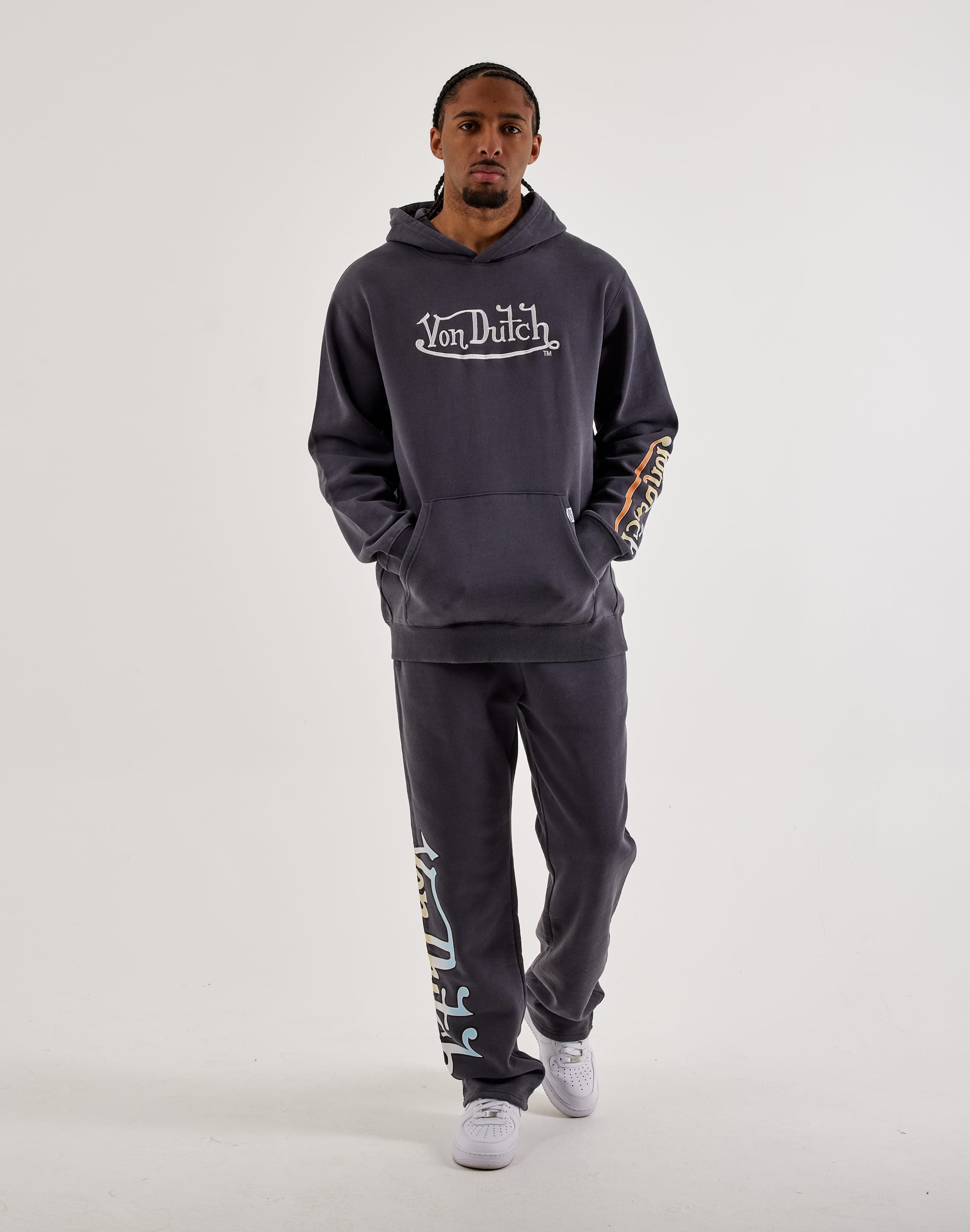 Photo of Von Dutch Classic Logo Acid Washed Fleece Sweatpants