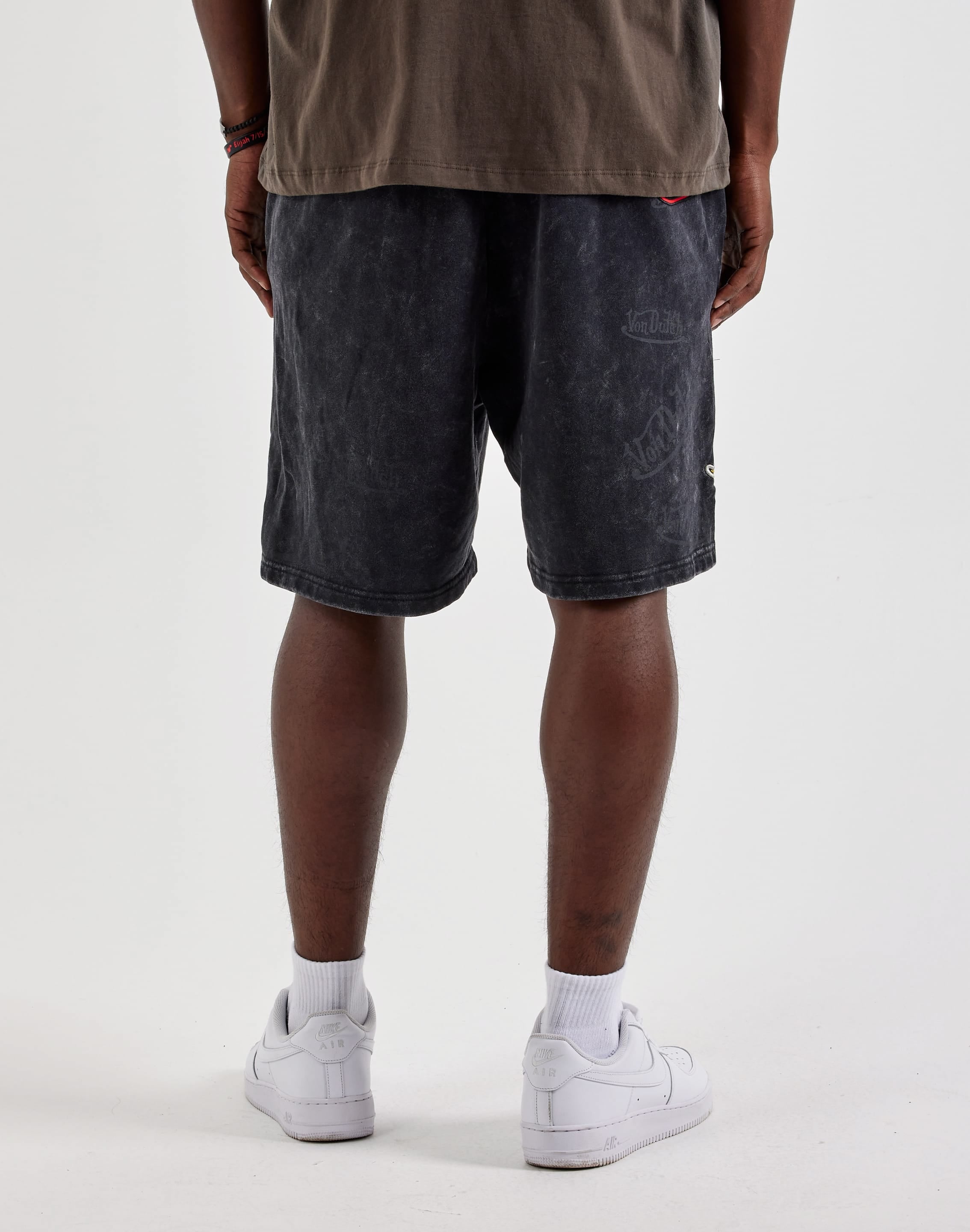 Von Dutch Washed Patch Fleece Shorts, image 3 of 4