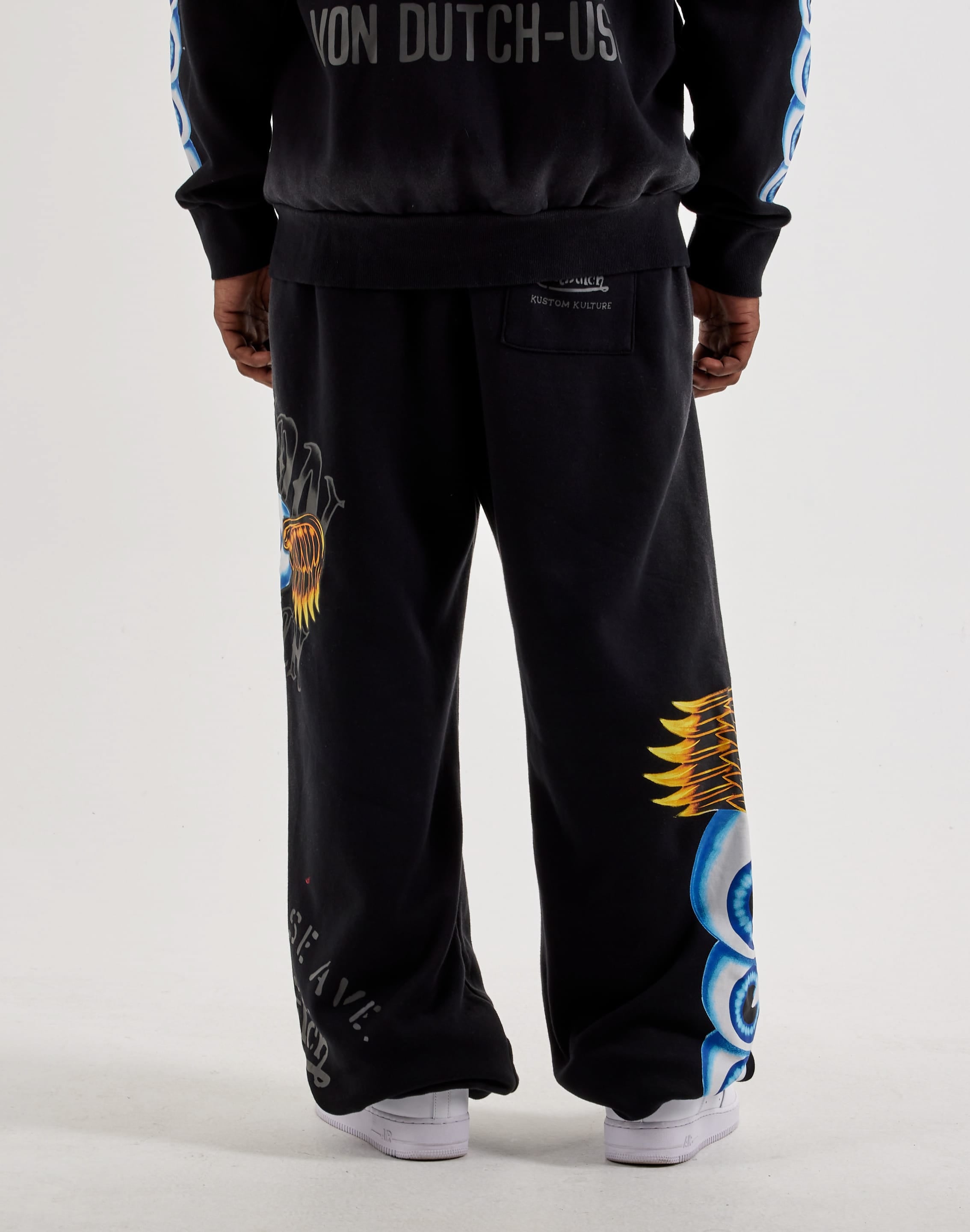 Von Dutch Eyeball Stack Fleece Sweatpants, image 2 of 4