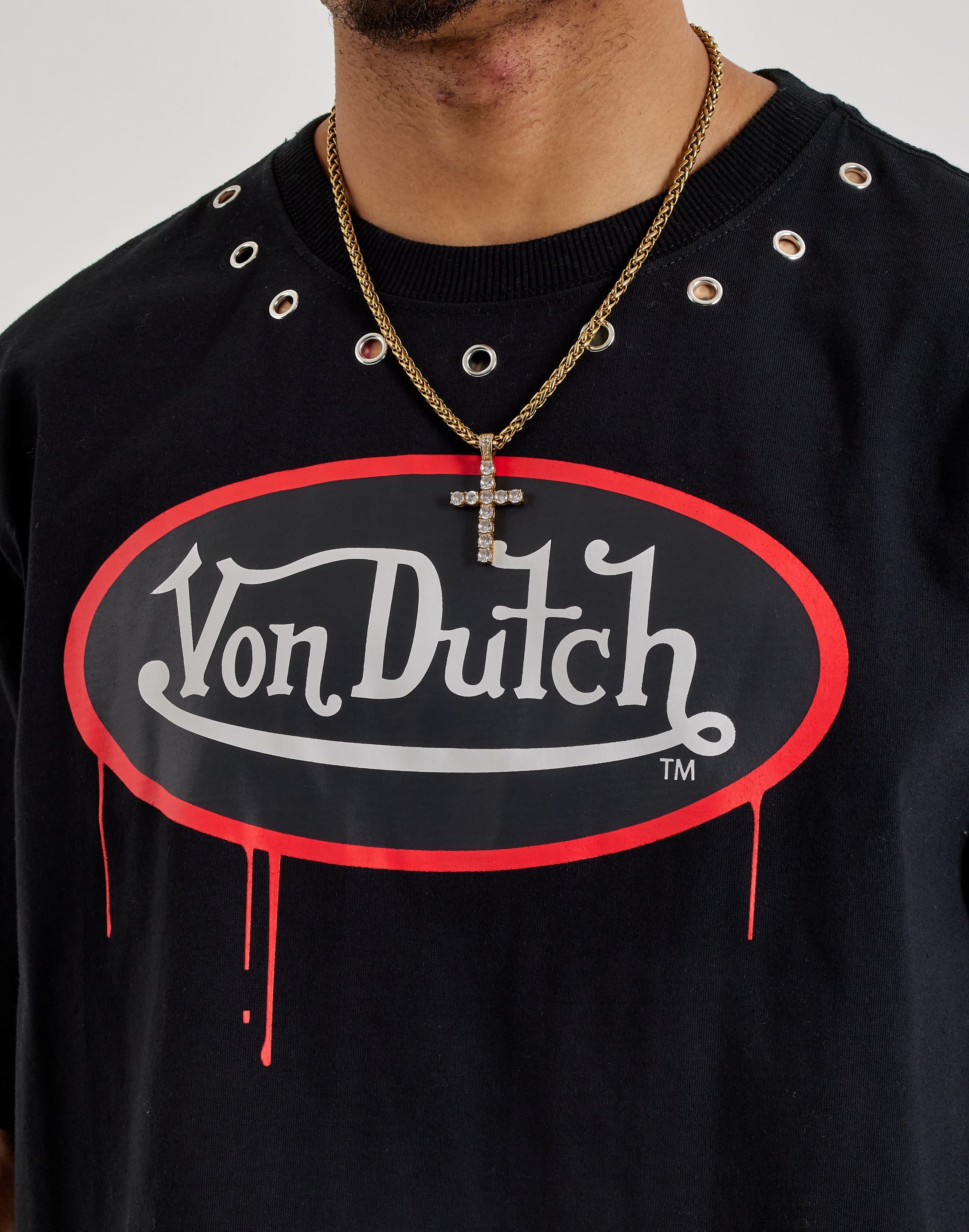 Photo of Von Dutch Drip Logo Grommet Tee