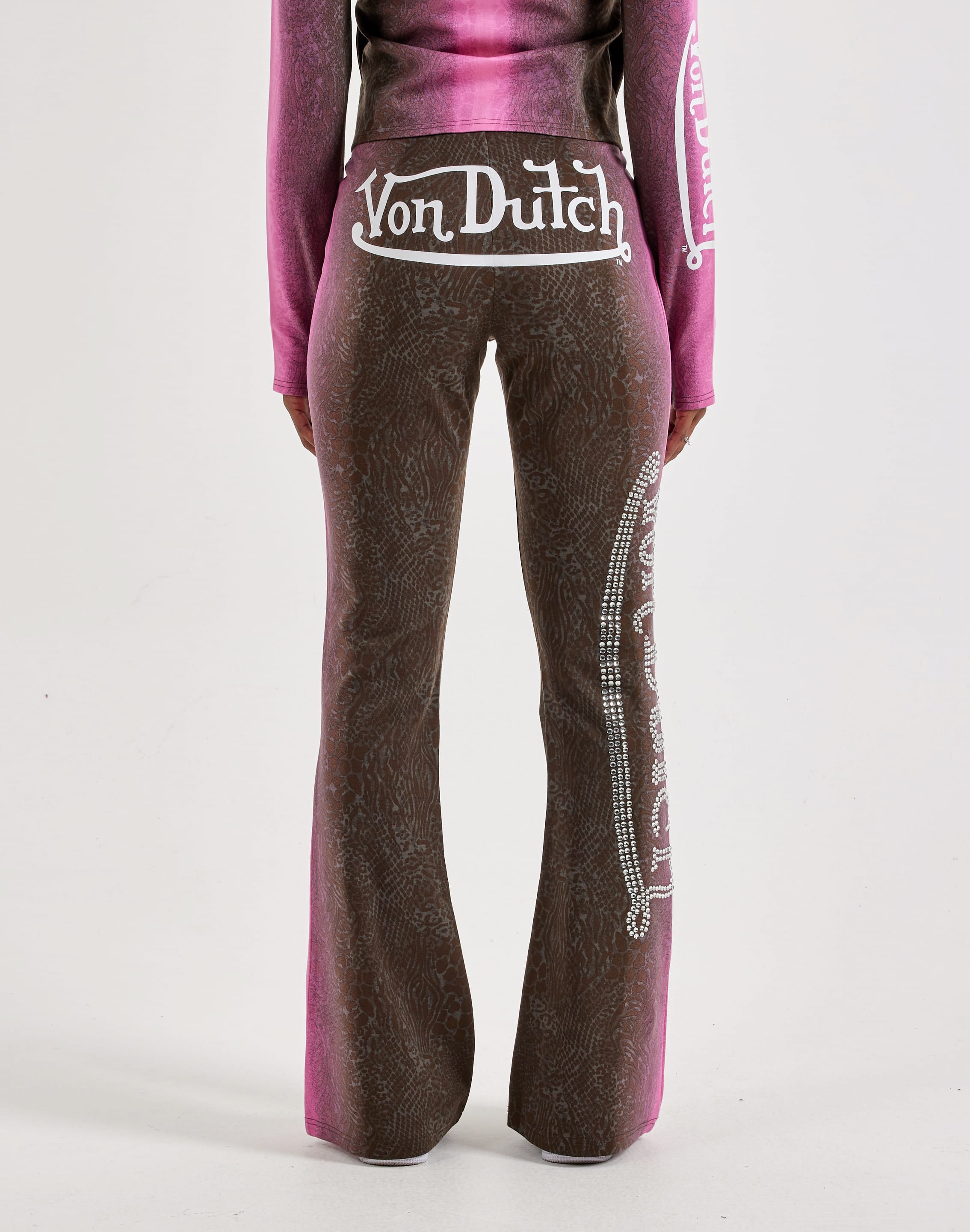 Photo of Von Dutch Allover Print Flared Leggings