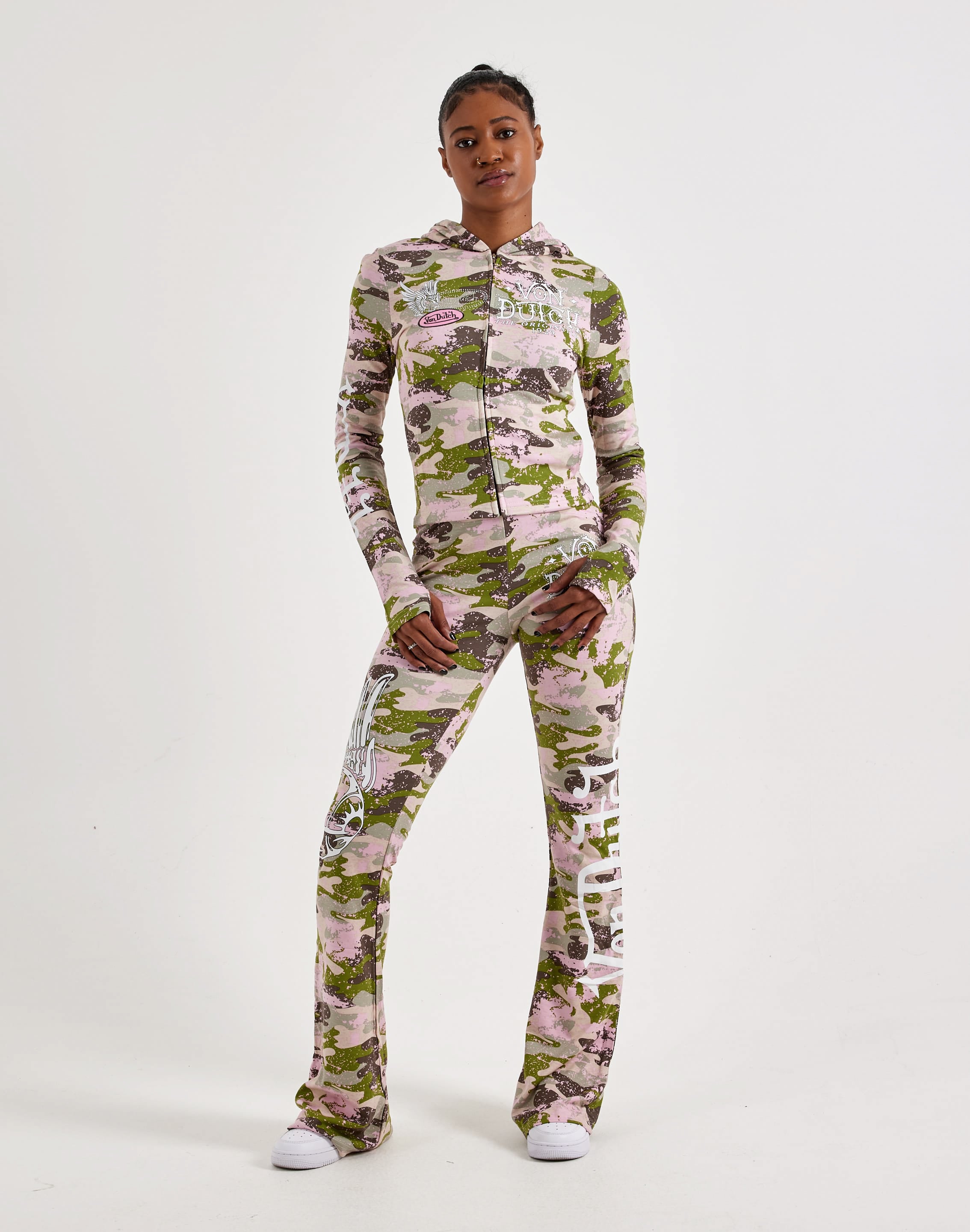 Photo of Von Dutch Allover Print Camo Flared Leggings