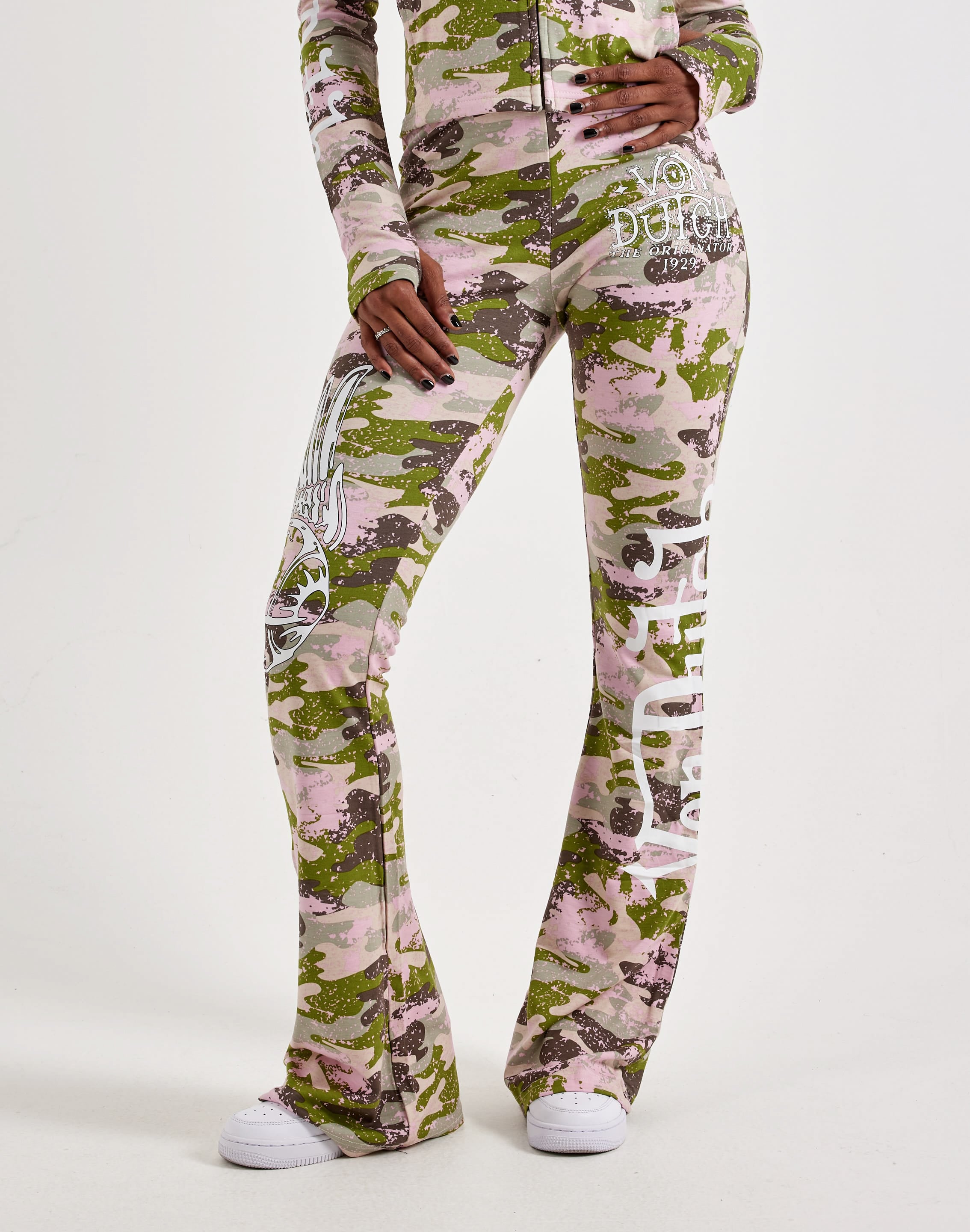 Photo of Von Dutch Allover Print Camo Flared Leggings