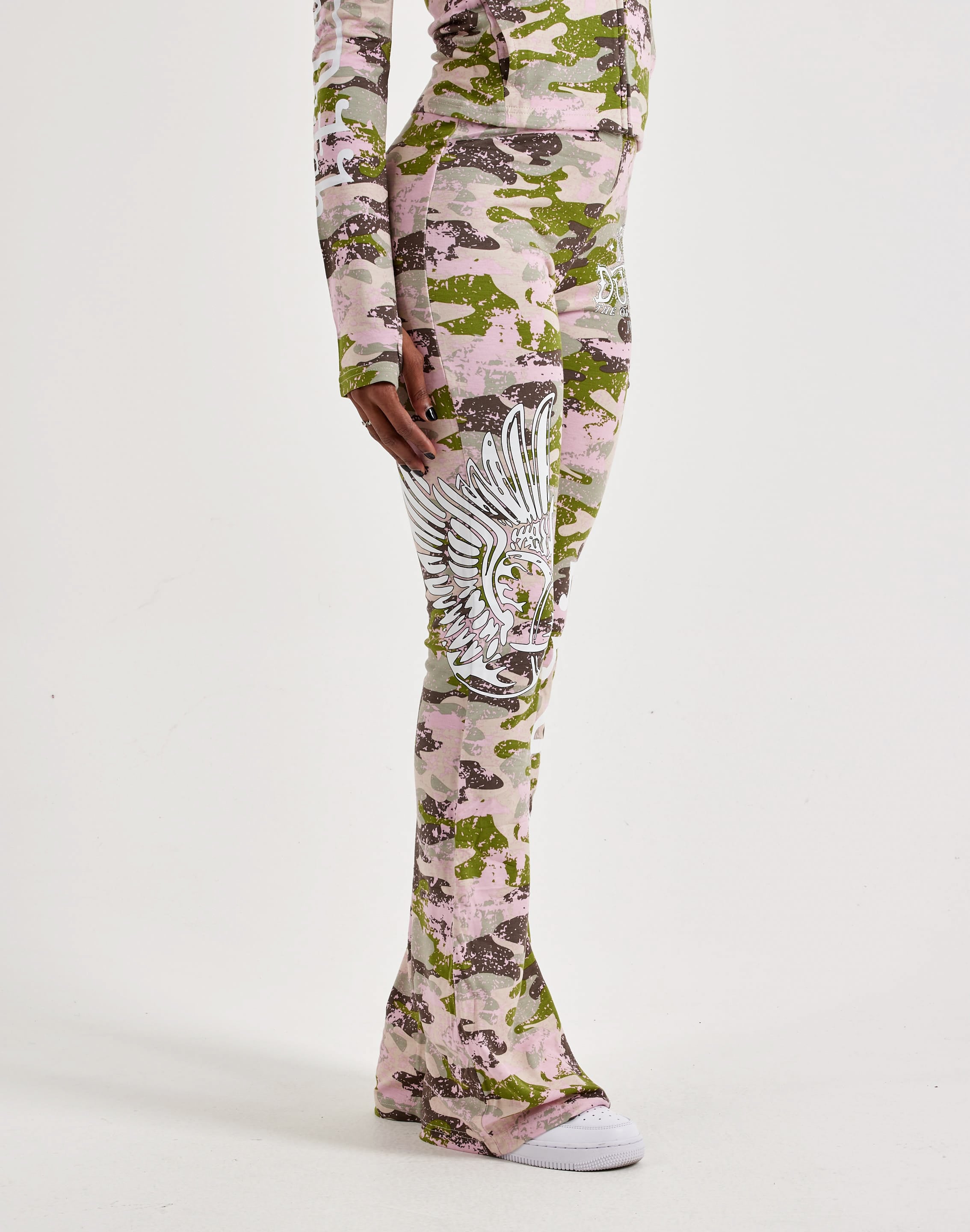 Photo of Von Dutch Allover Print Camo Flared Leggings
