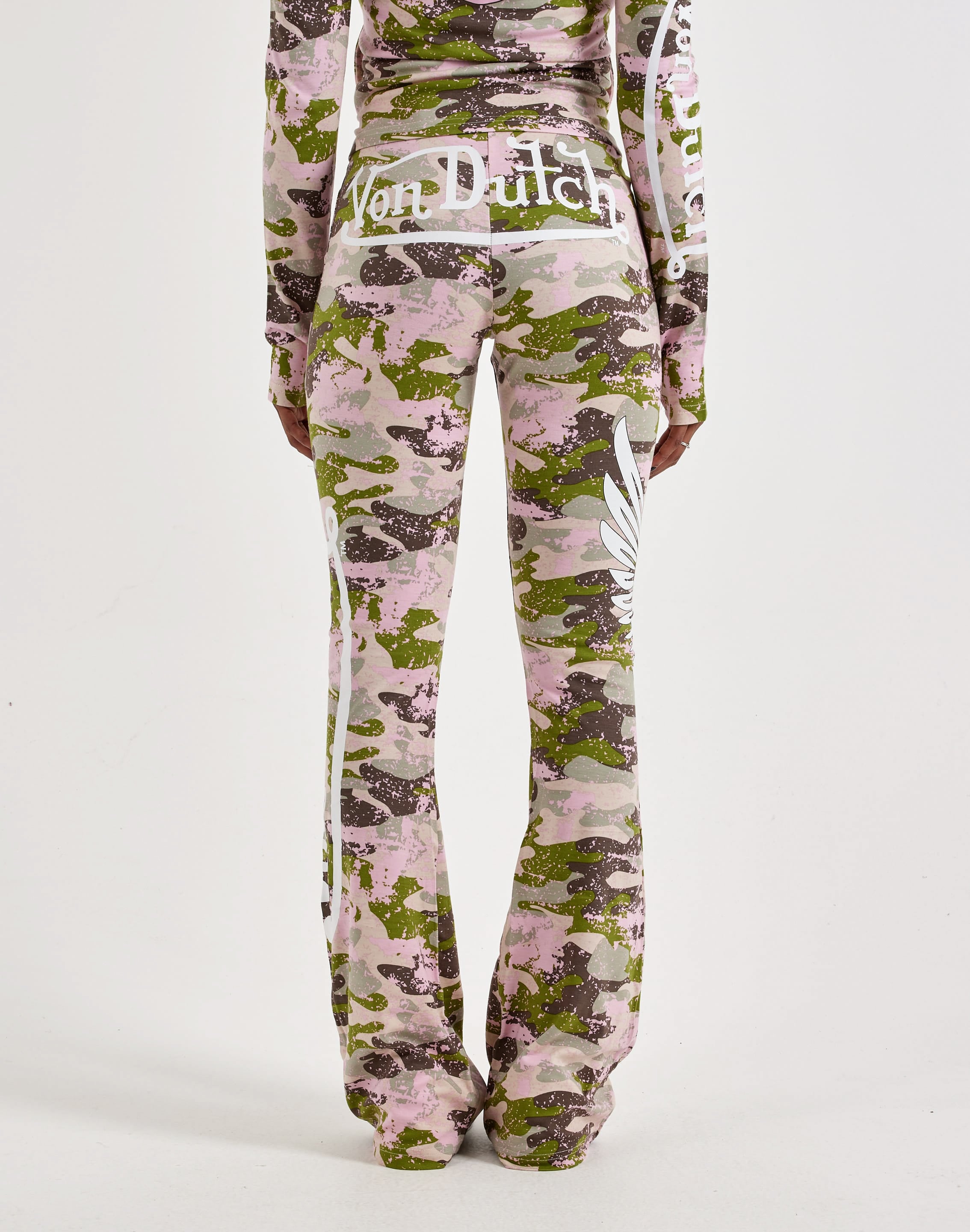 Photo of Von Dutch Allover Print Camo Flared Leggings