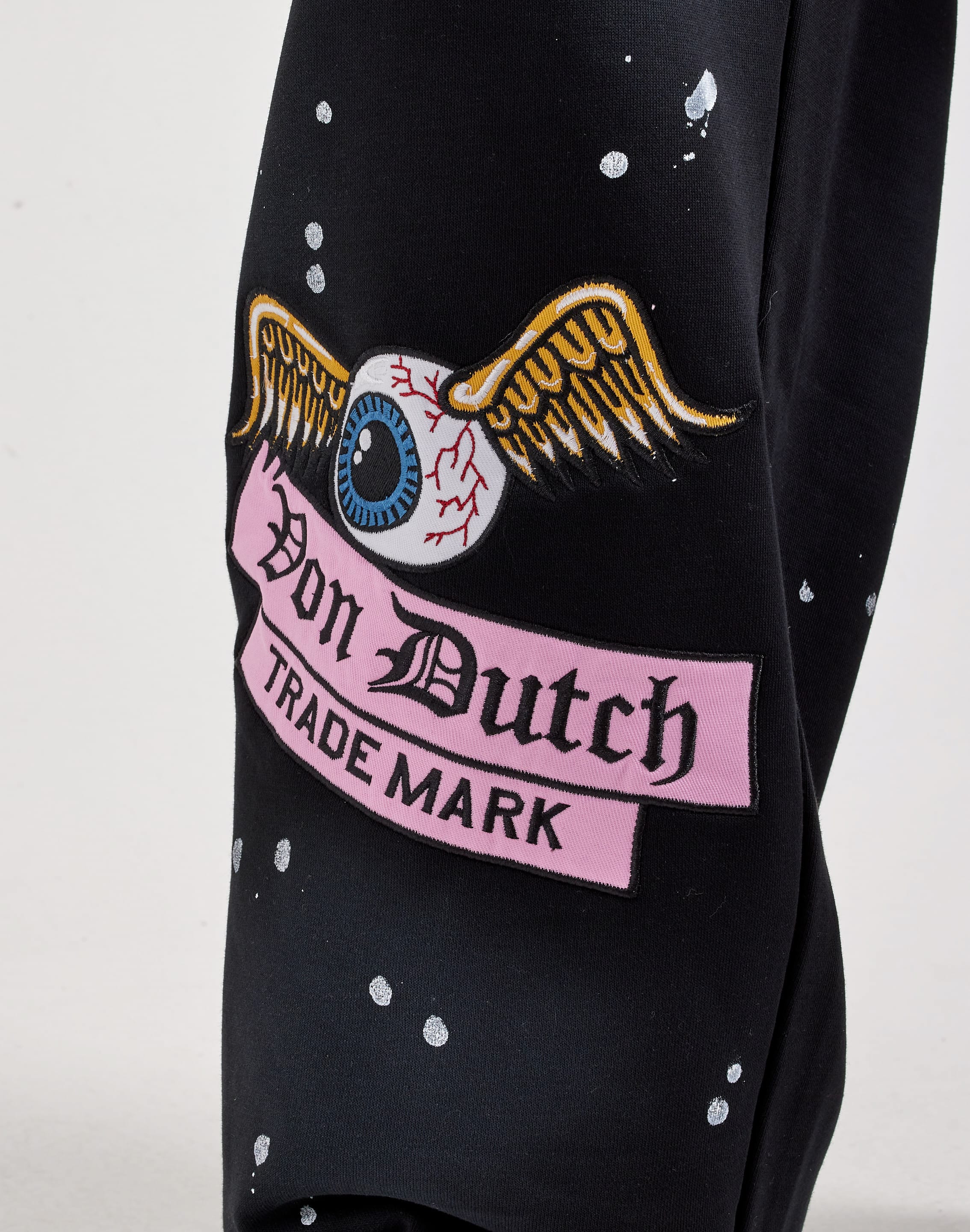 Photo of Von Dutch Paint Splatter Patch Fleece Pants