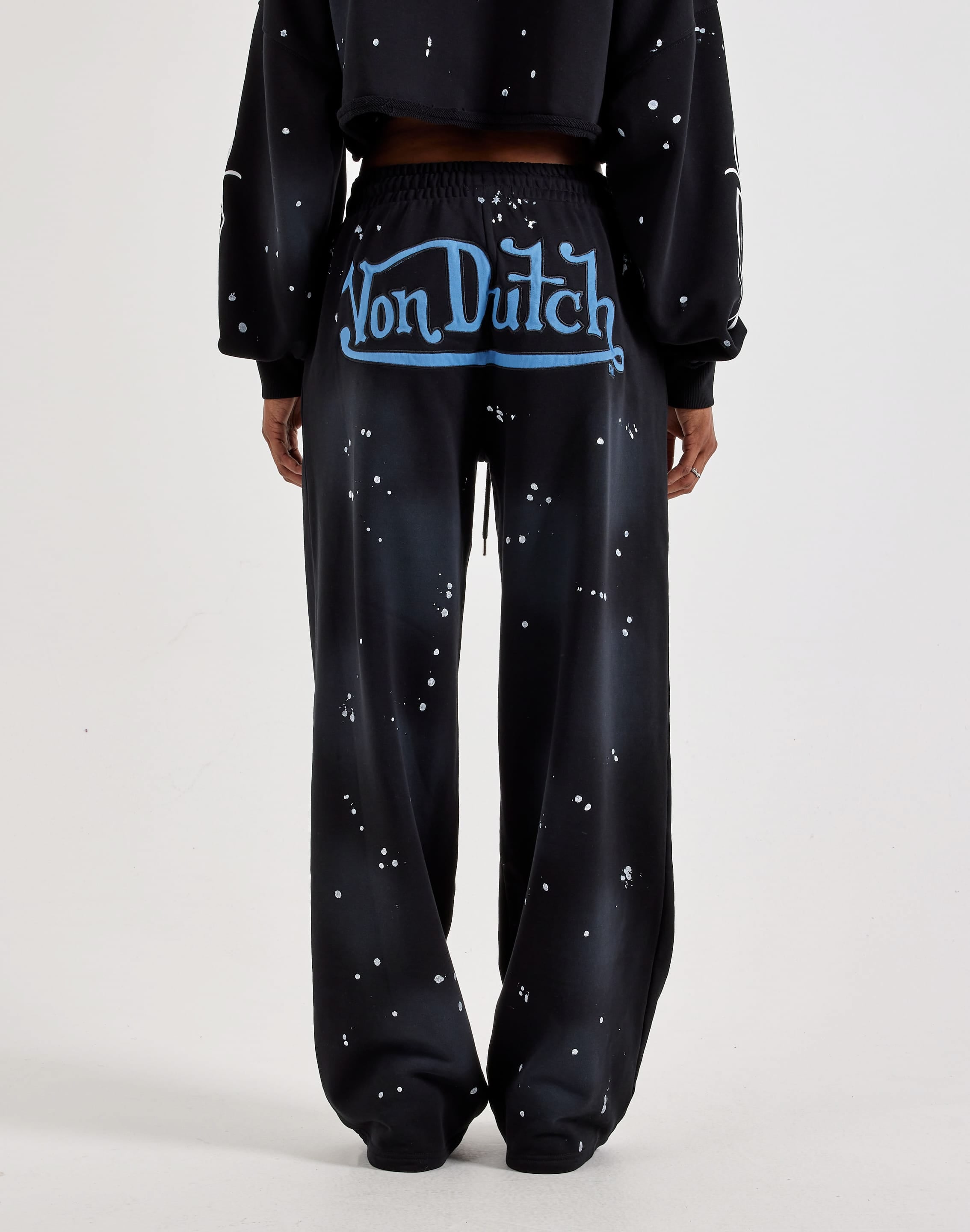 Photo of Von Dutch Paint Splatter Patch Fleece Pants