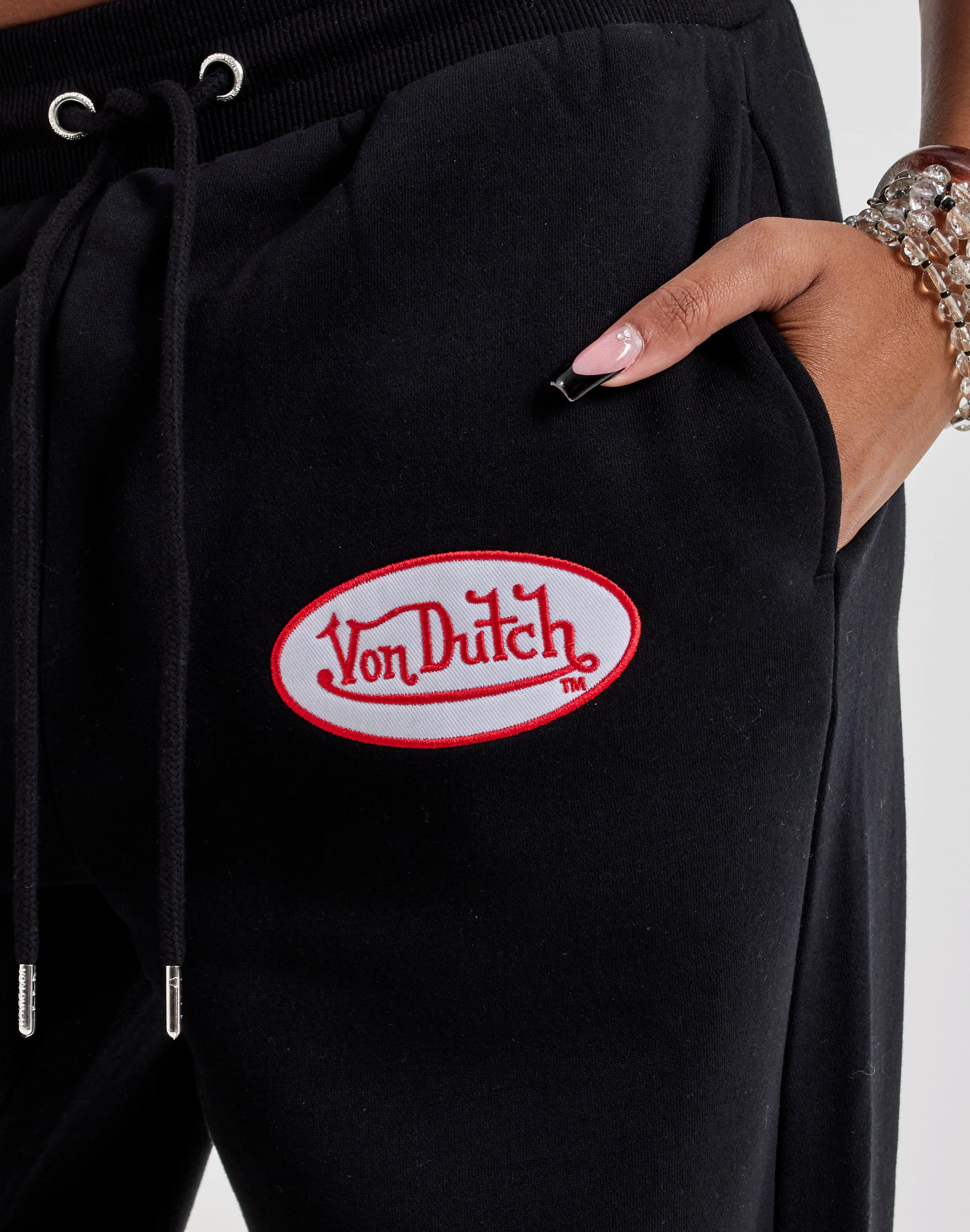Von Dutch Wide Leg Fleece Joggers, image 3 of 4