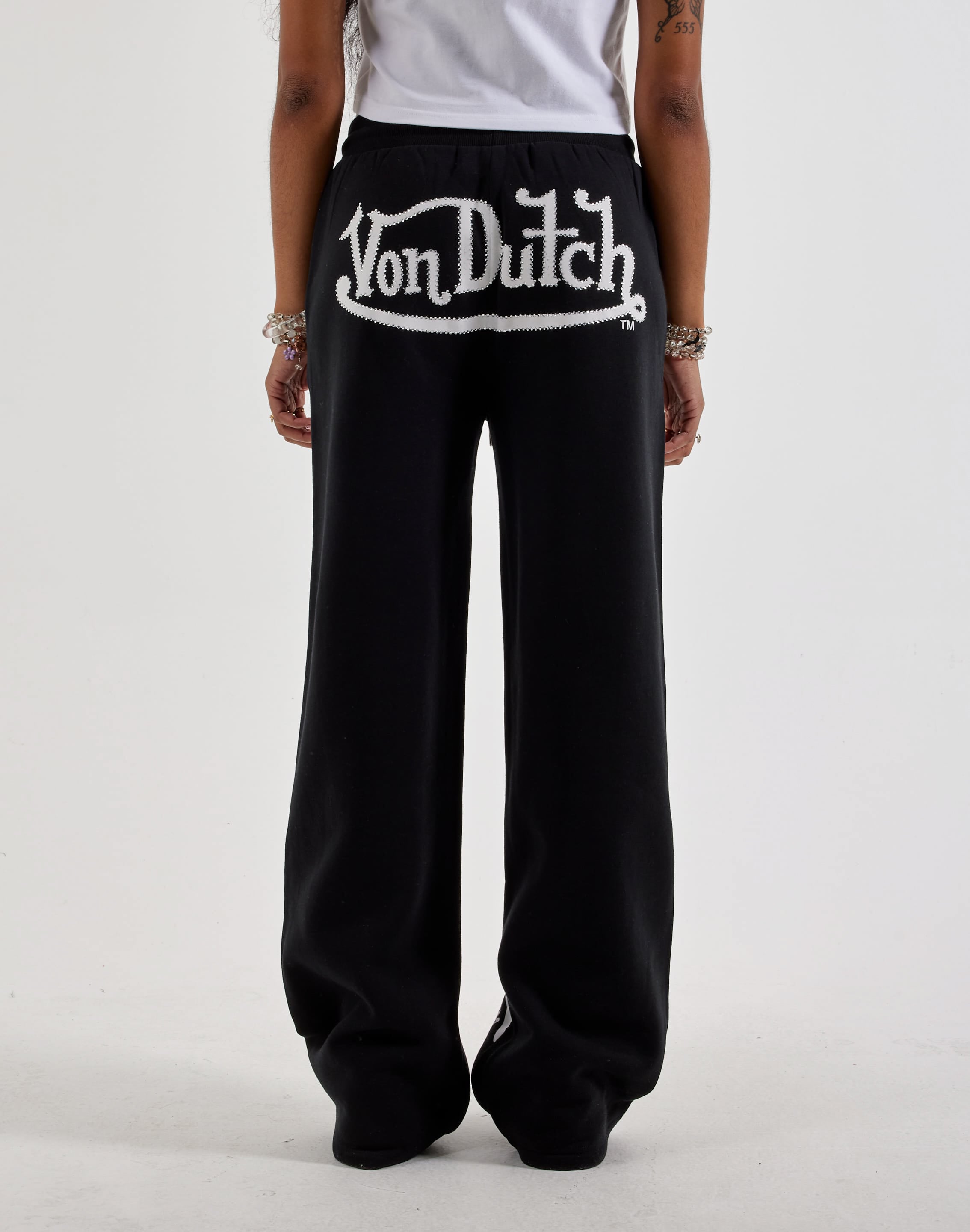 Von Dutch Wide Leg Fleece Joggers, image 2 of 4
