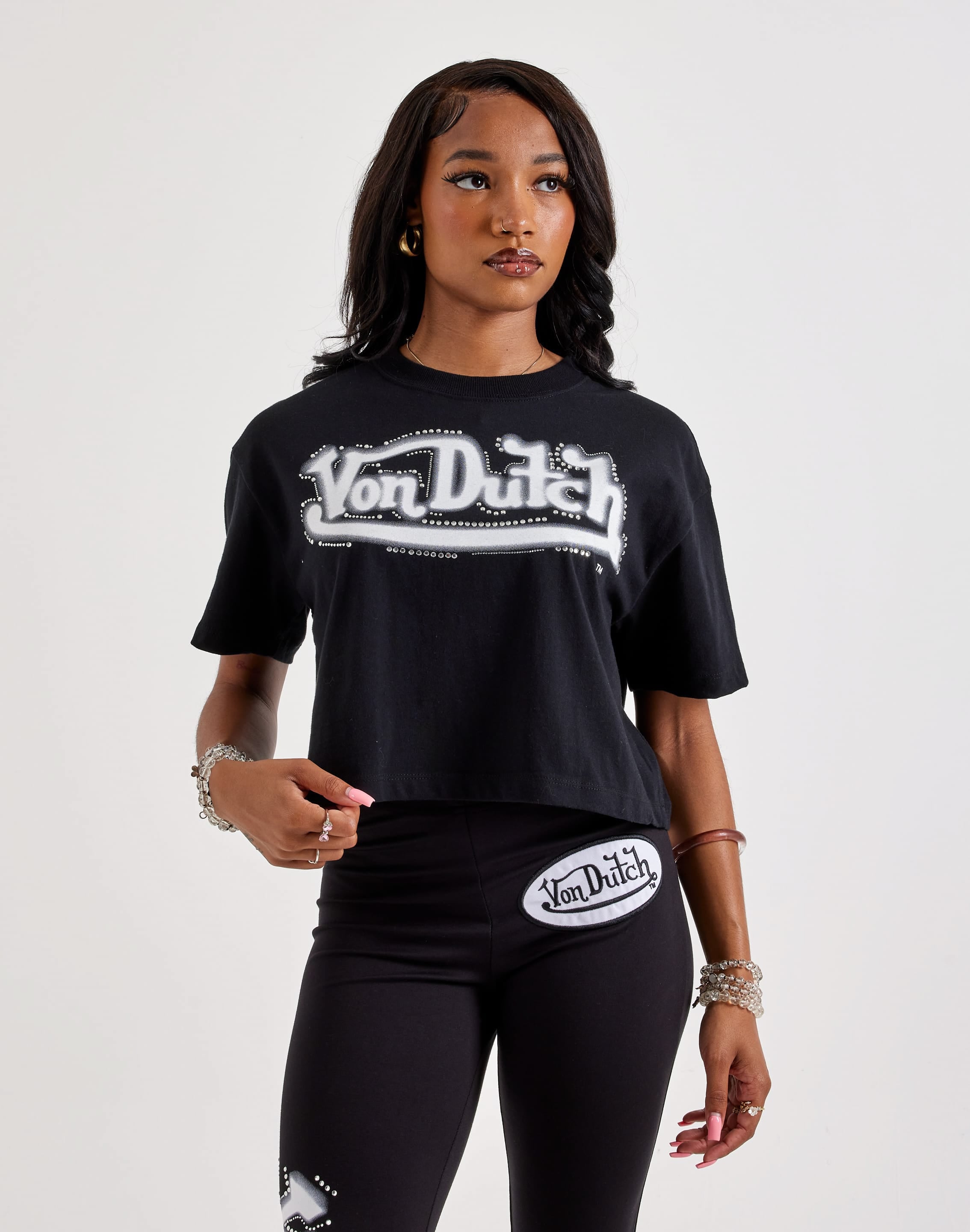 Von Dutch Boxy Cropped Tee, image 1 of 4