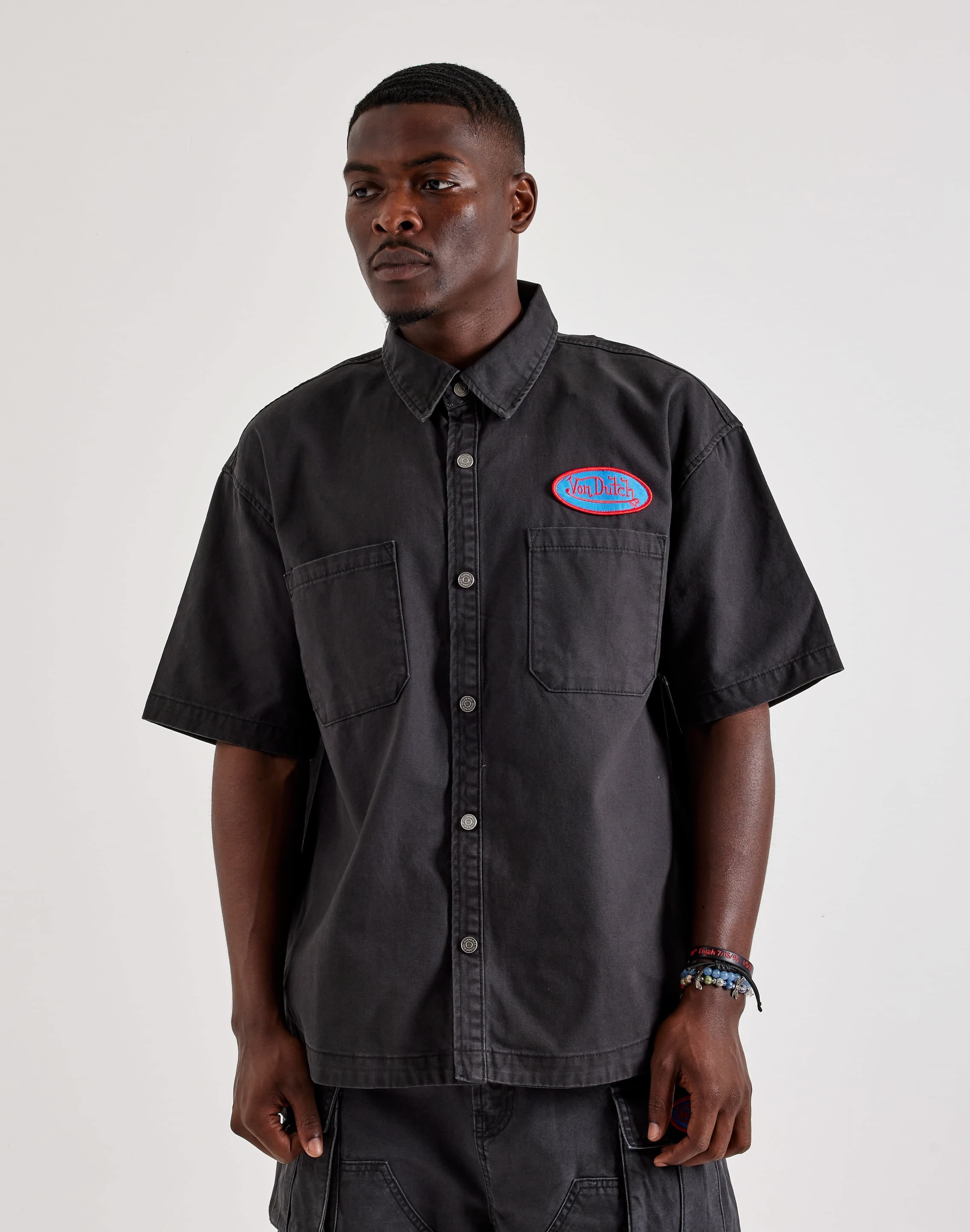 Photo of Von Dutch  Logo Work Short Sleeve Woven Tee
