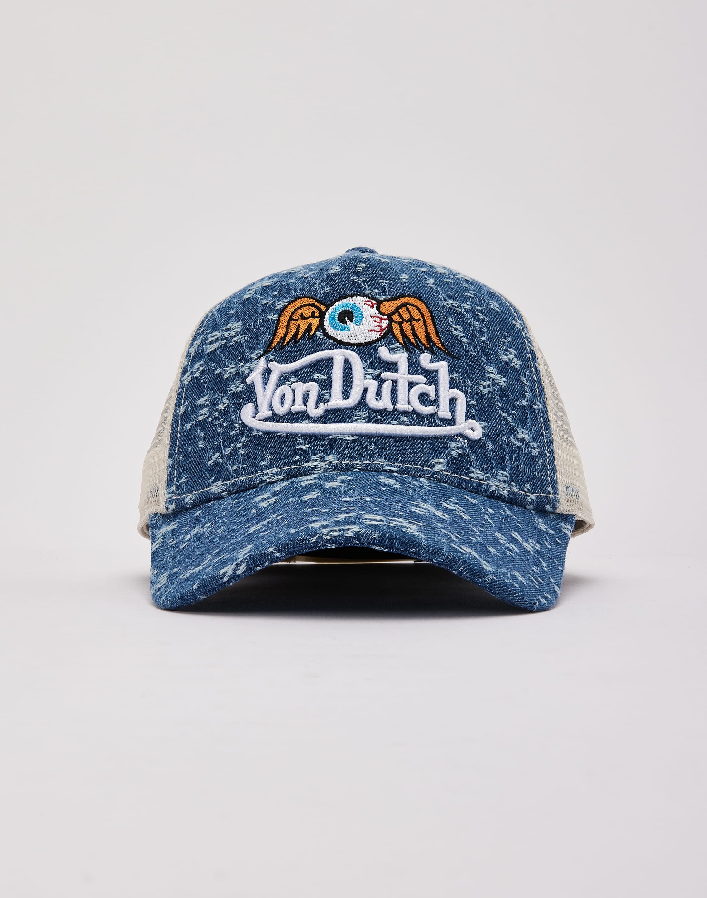 Photo of Von Dutch Miller Distressed Denim Trucker Hat