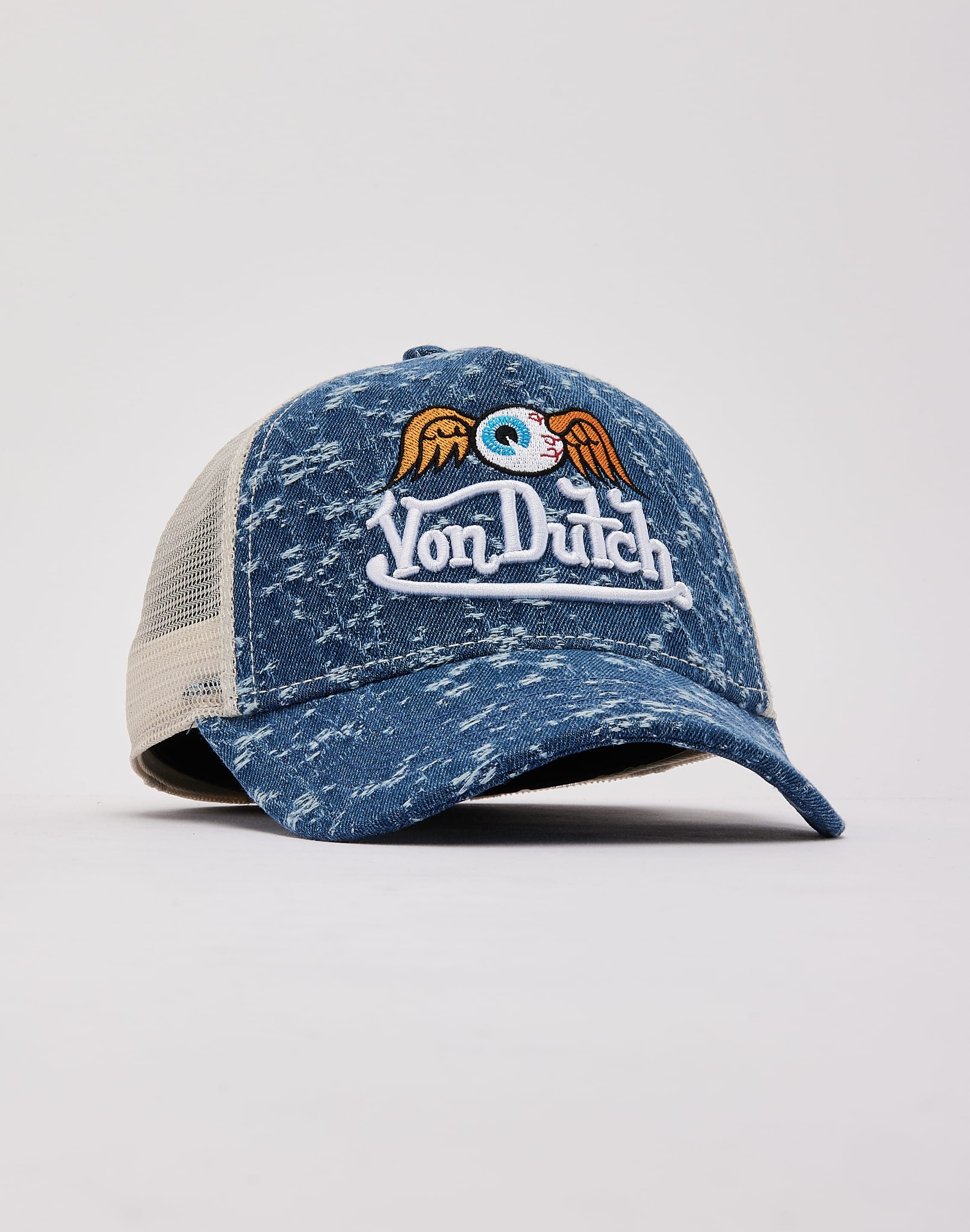 Photo of Von Dutch Miller Distressed Denim Trucker Hat