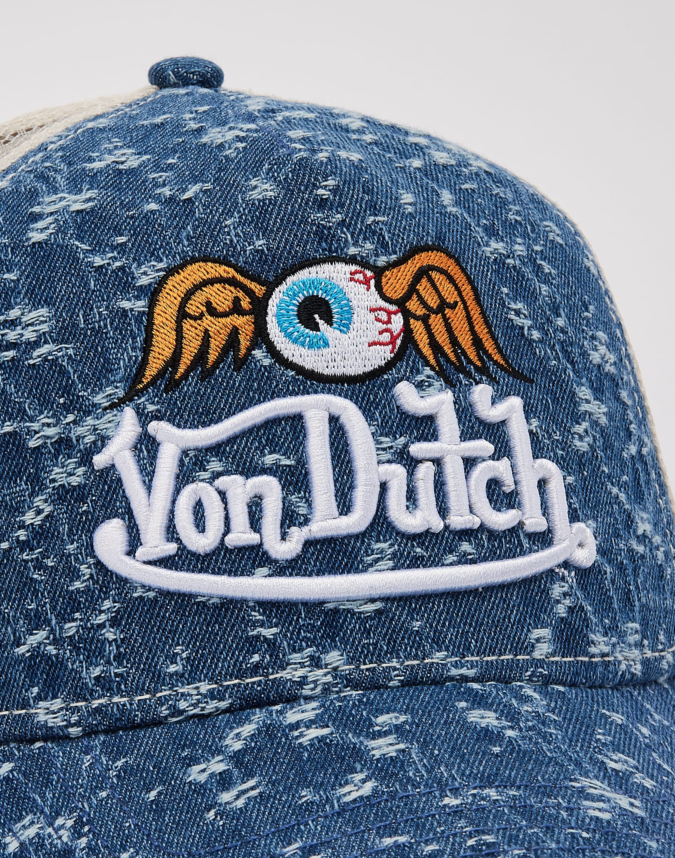 Photo of Von Dutch Miller Distressed Denim Trucker Hat