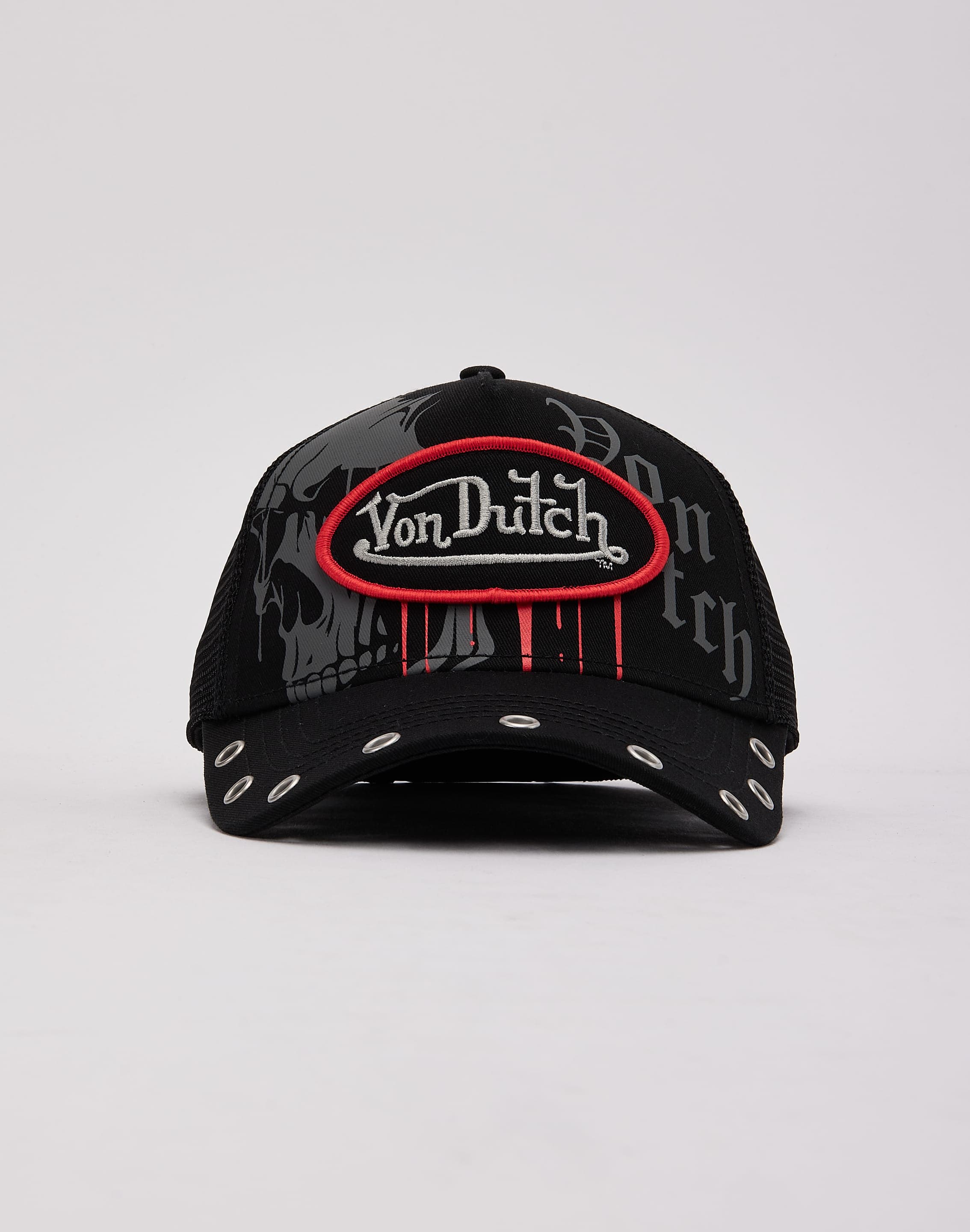 Photo of Von Dutch Grommet Skull Trucker Hat