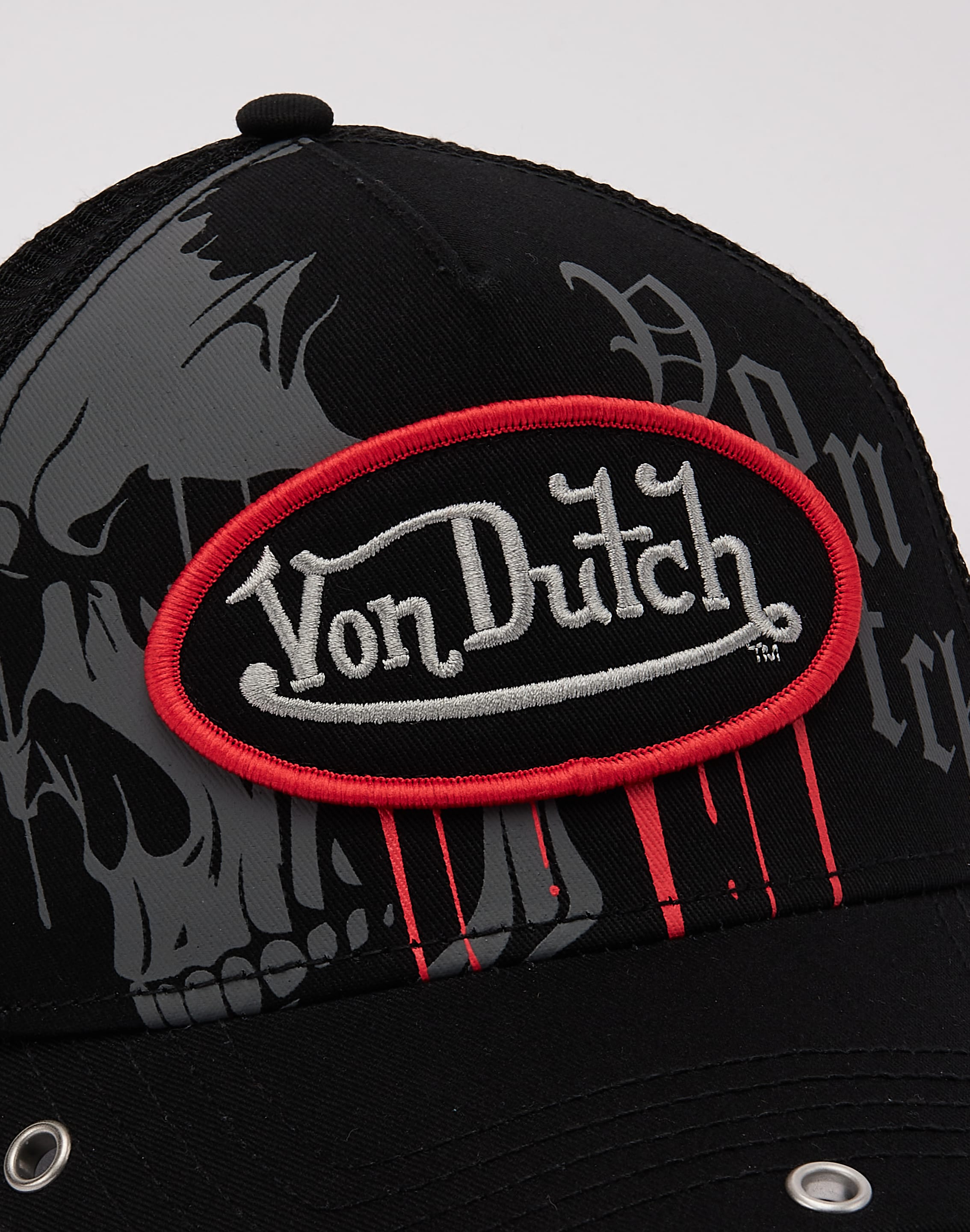 Photo of Von Dutch Grommet Skull Trucker Hat